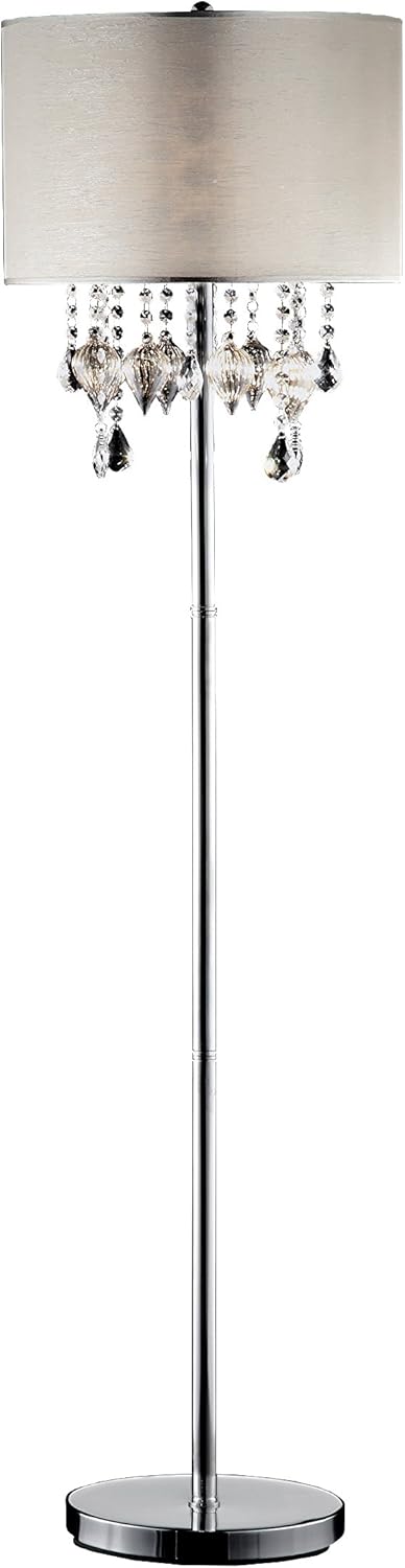 OK Lighting Drape Crystal Gold Peach Floor Lamp