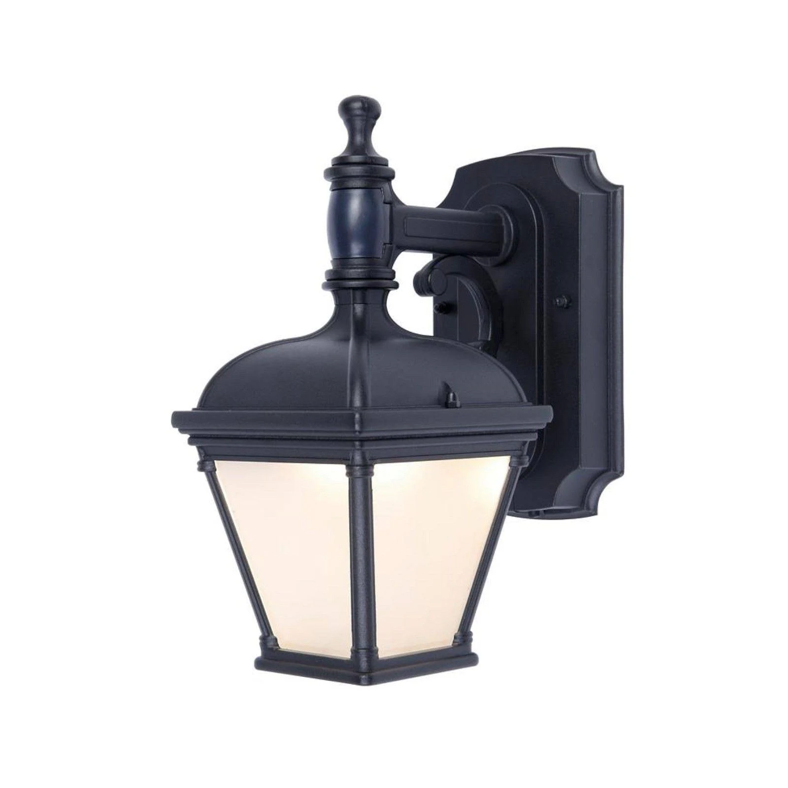 Home Decorators 1-Light Black Motion Activated Outdoor LED Wall Mount Lantern