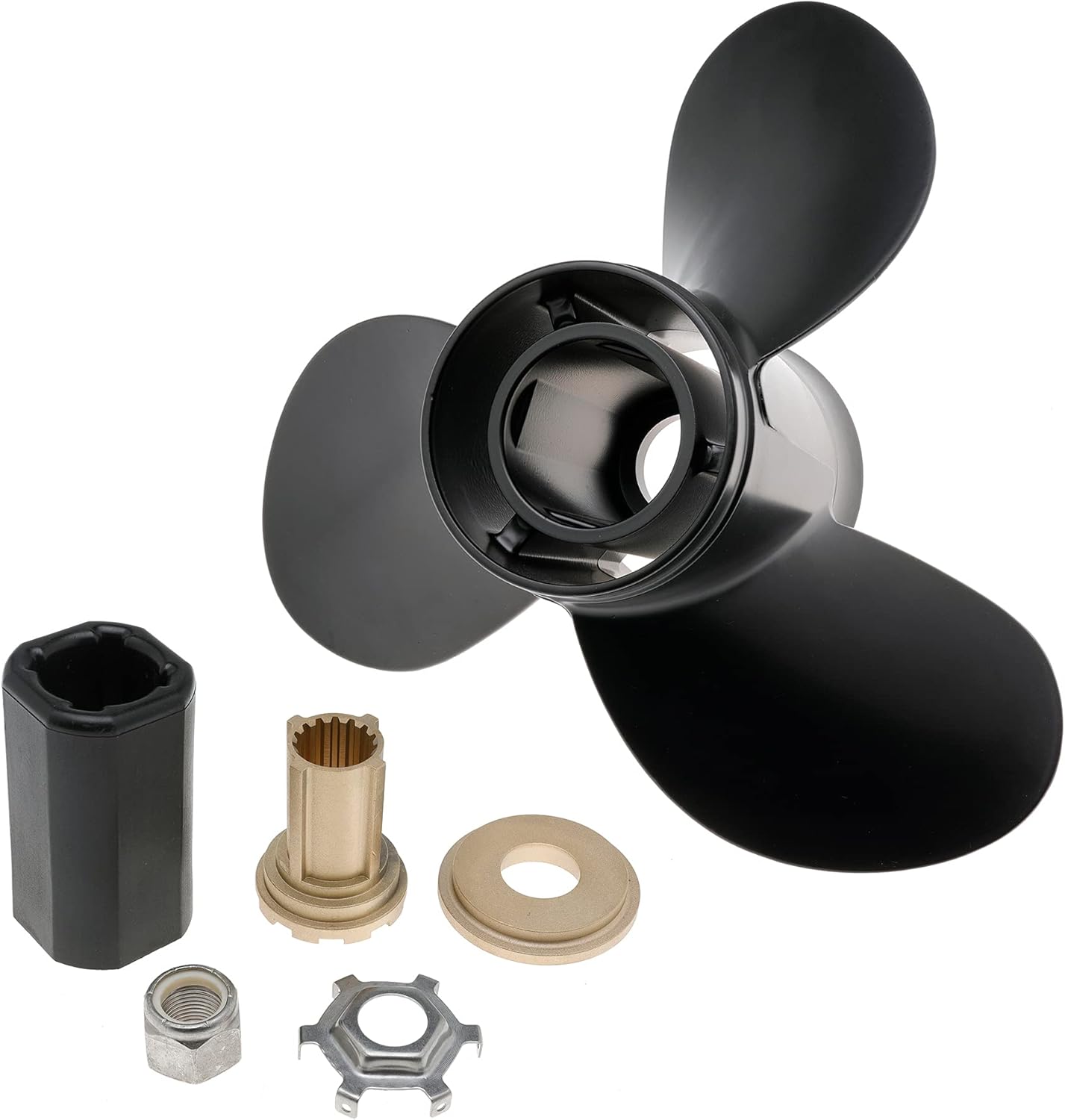 WLFINKMO Propeller for Marine 60 75 90 100 115 125HP Compatible with Mercury Outboard Engine 13 1/4x17, 15 Spline Tooth, 13.25 x 17 Pitch, RH Replace 48-77344A45