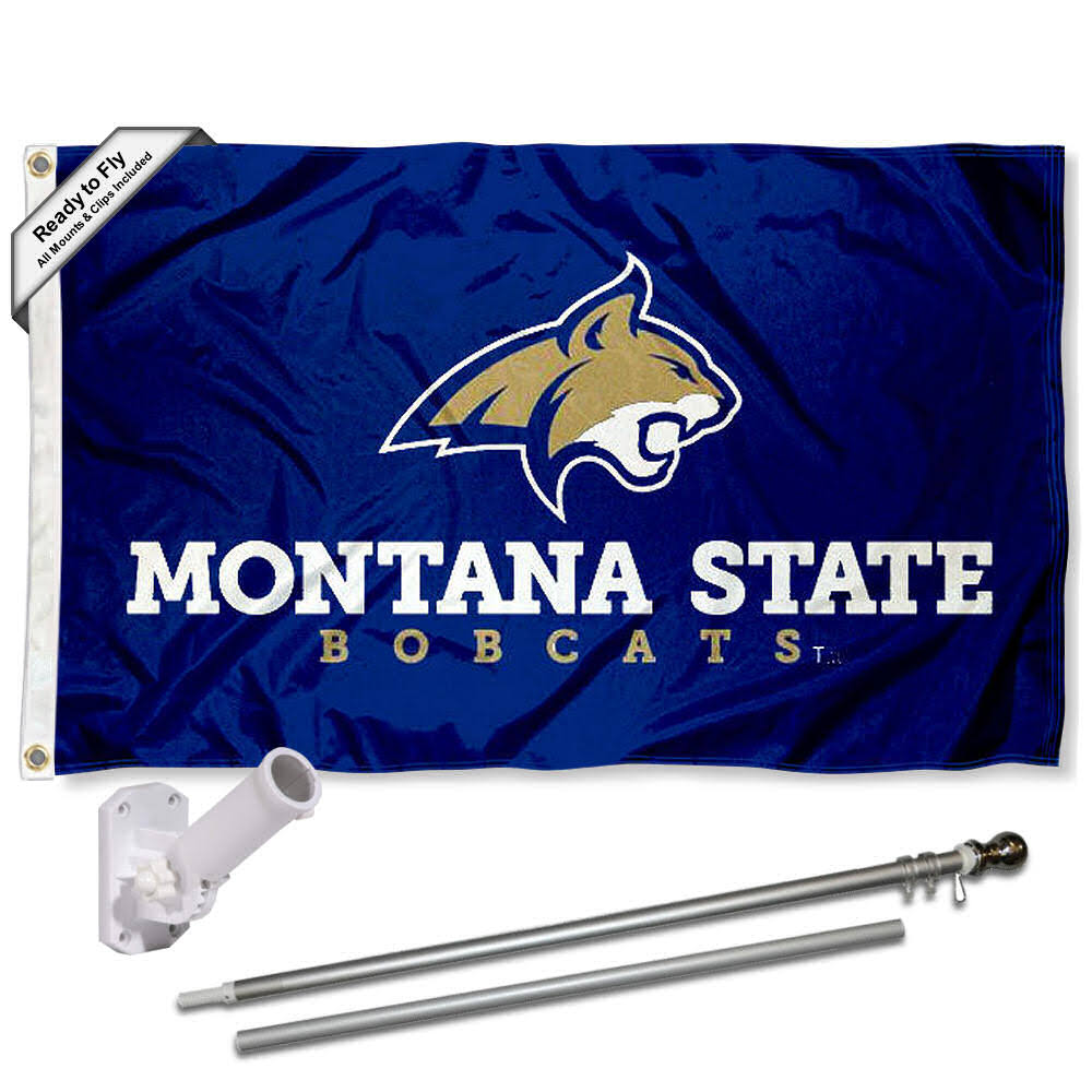 Montana State Bobcats Flag Pole and Bracket Kit - Sports Flags u0026 Pennants Co.