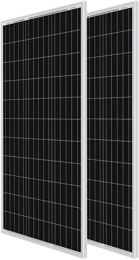 Renogy 2PCS 100 Watt Solar Panels 12 Volt Monocrystalline, High-Efficiency Module PV Power Charger for RV Battery Boat Caravan and Other Off-Grid Applications, 2-Pack Compact Design