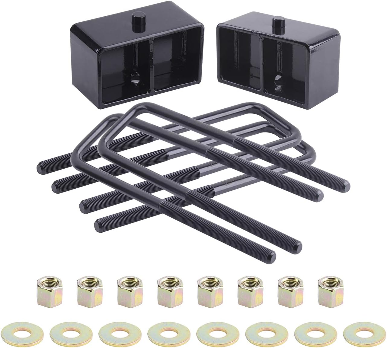 ZY WHEEL 3'' Rear Leveling Lift Kit Block with U Bolts Compatible for 1995-2021 Toyota Tacoma Tundra