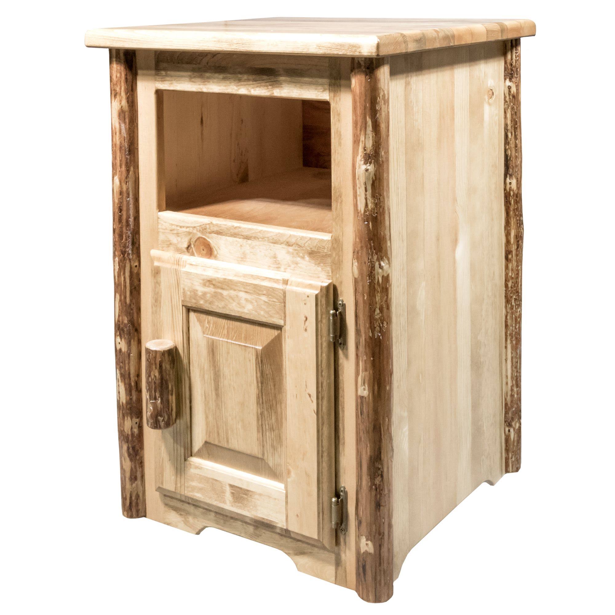 Glacier Country Collection End Table with Door in Right Hinged - Montana Woodworks MWGCETSTDOR