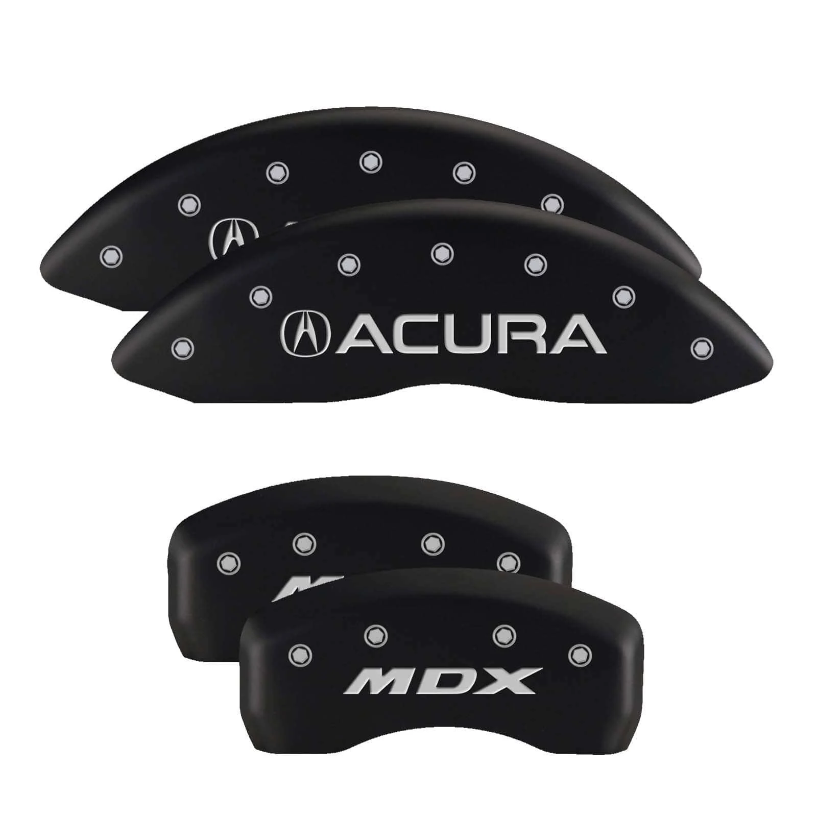 MGP 39021SMDXMB Brake Caliper Cover - Matte Black Powdercoat, Aluminum, Front: Acura Rear: MDX