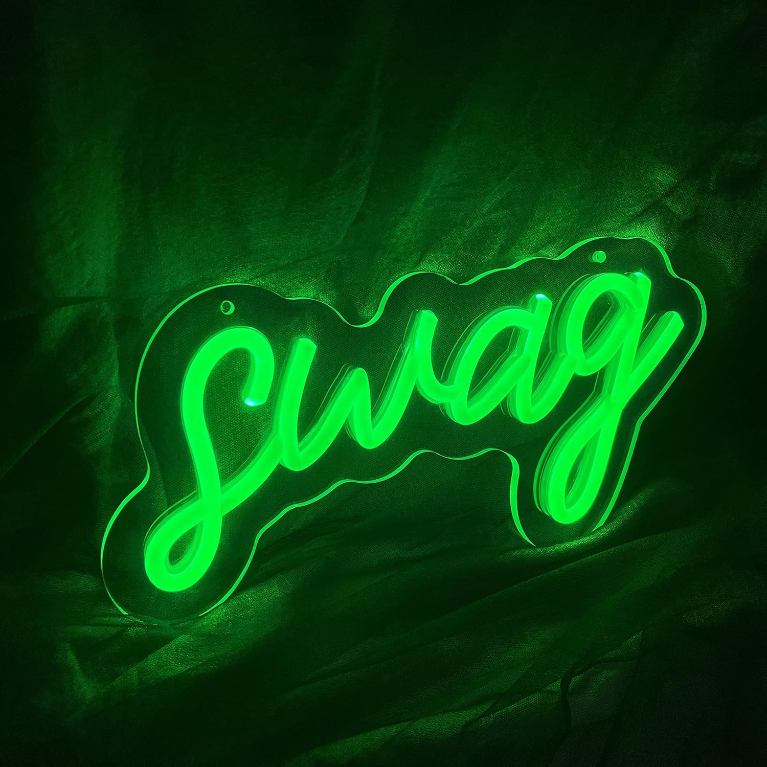 Swag Neon Sign for Wall Decor Adjustable lighting Led Neon Light for Bedroom Wall Decor Wedding Game Room Party Bar Decor (Green) Pack of 2