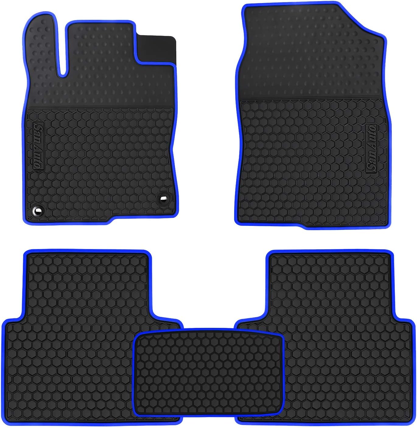 HD-Mart Car Floor Mat for Honda Civic 9th Generation 2012 2013 2014 2015, Custom Fit Rubber Black and Red Auto Floor Liners Mat All Weather Protection Heavy Duty Odorless