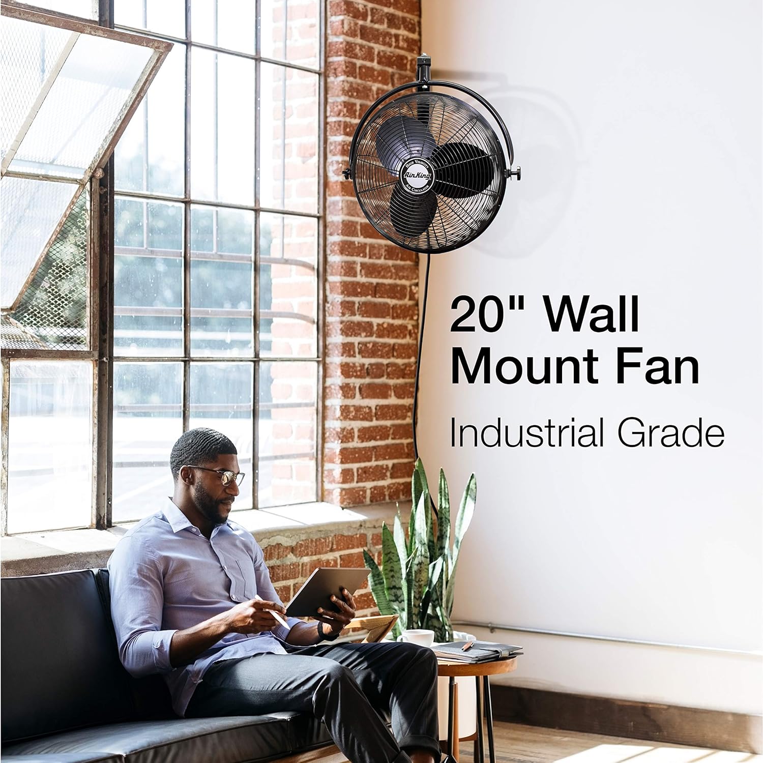 Air King 9020 1/6 HP Industrial Grade Wall Mount Fan, 20-Inch,Black