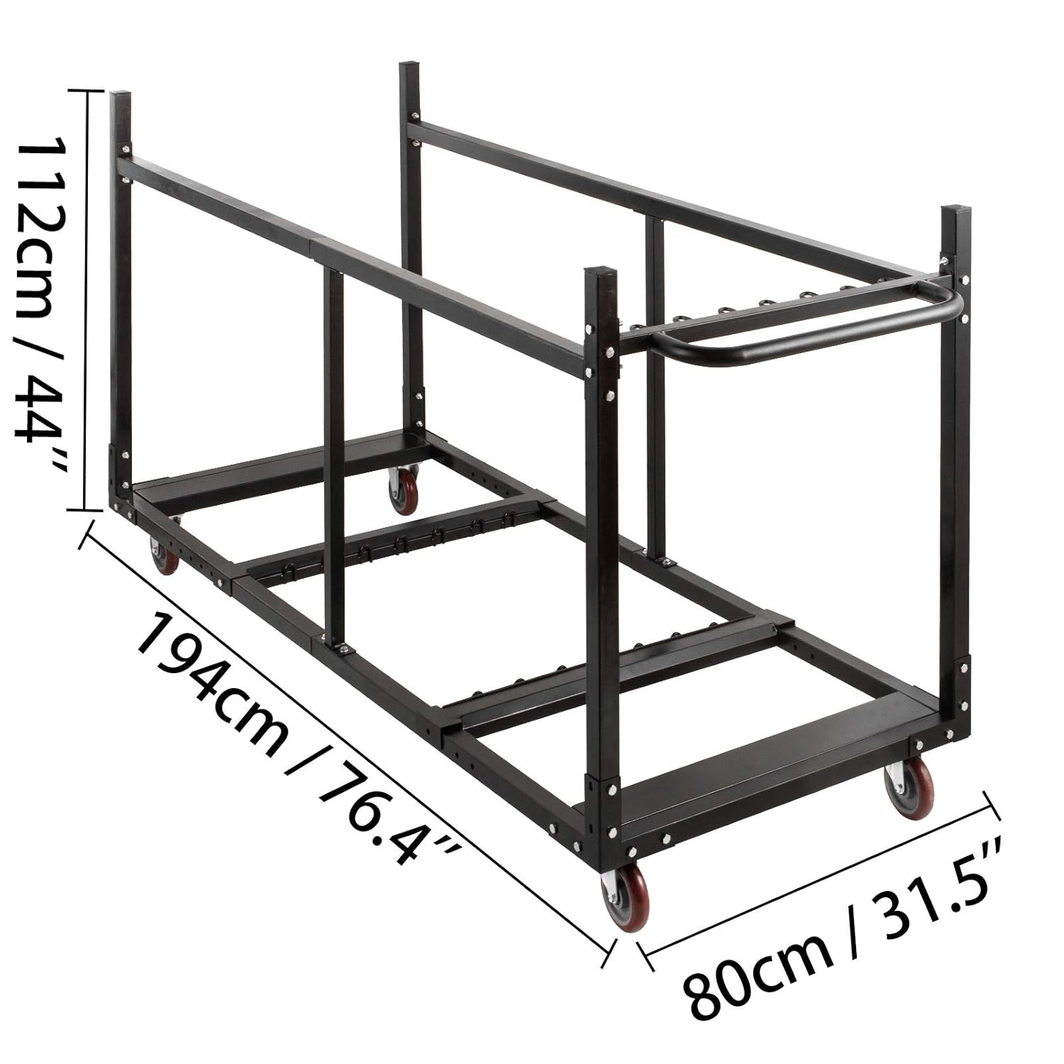 Happybuy Chair and Table Dolly Folding Table Cart Table Cart with Heavy Duty Steel Folding Table Storage Rack Table Trolley Desk Dolly Folding Chair Dolly for Party 12 Tables Capacity