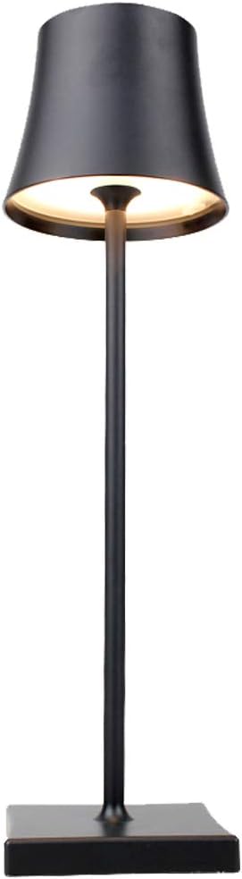 Rechargeable Cordless LED Table Lamp, Portable USB Metal Desk Lamp with Touch Switch, 4W Bedside Lamp for Bedroom, Reading, Work, Study, Bars, KTV, Restaurants, Home, Black