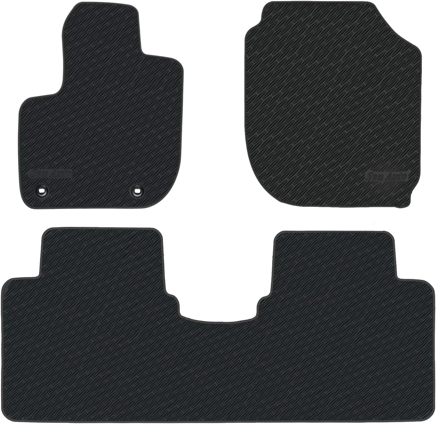 San Auto Car Floor Mats Custom Fit for Honda HR-V 2016 2017 2018 2019 2020 2021 2022 Fit 2015-2020 Black Red Rubber Car Floor Liners Set All Weather Protection Heavy Duty Odorless