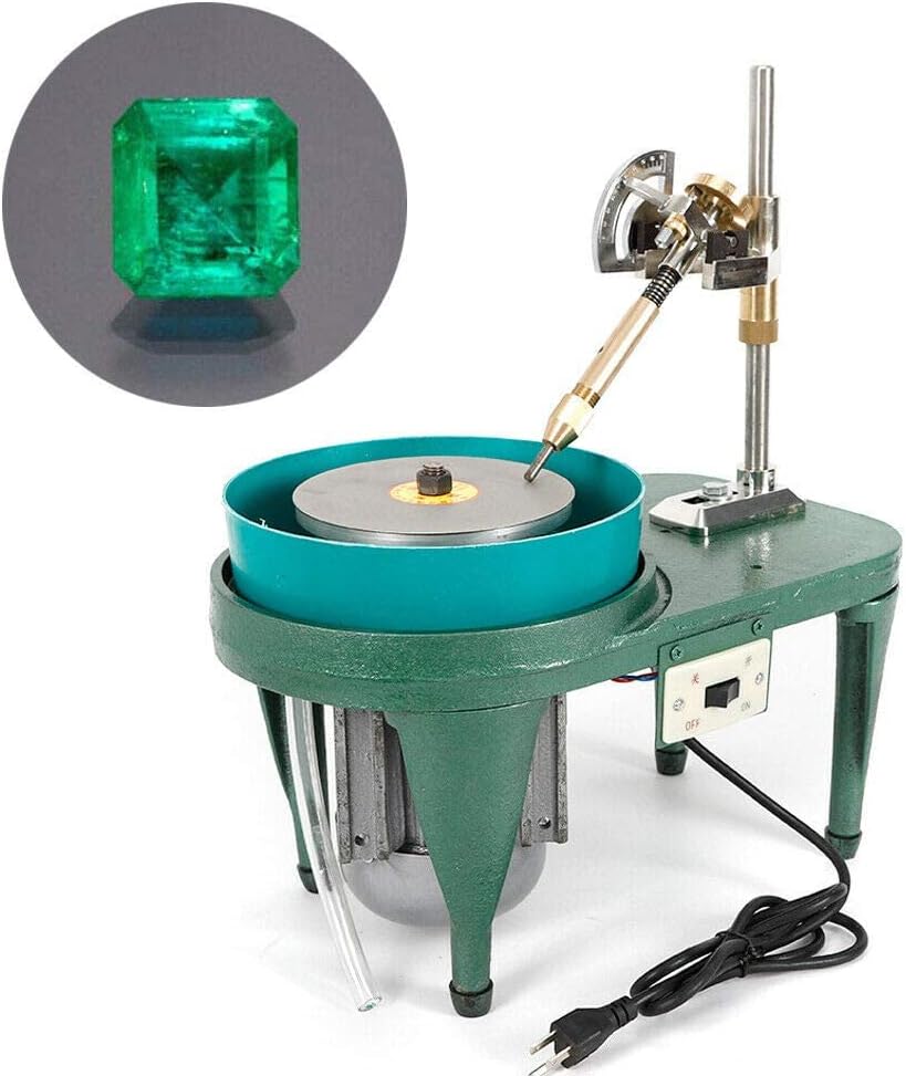 Gem Faceting Machine, 2800RPM Jade Stone Angle Machine Jewelry Polisher Flat Grinder with Manipulator 110V Jade Grinding Polishing Machine