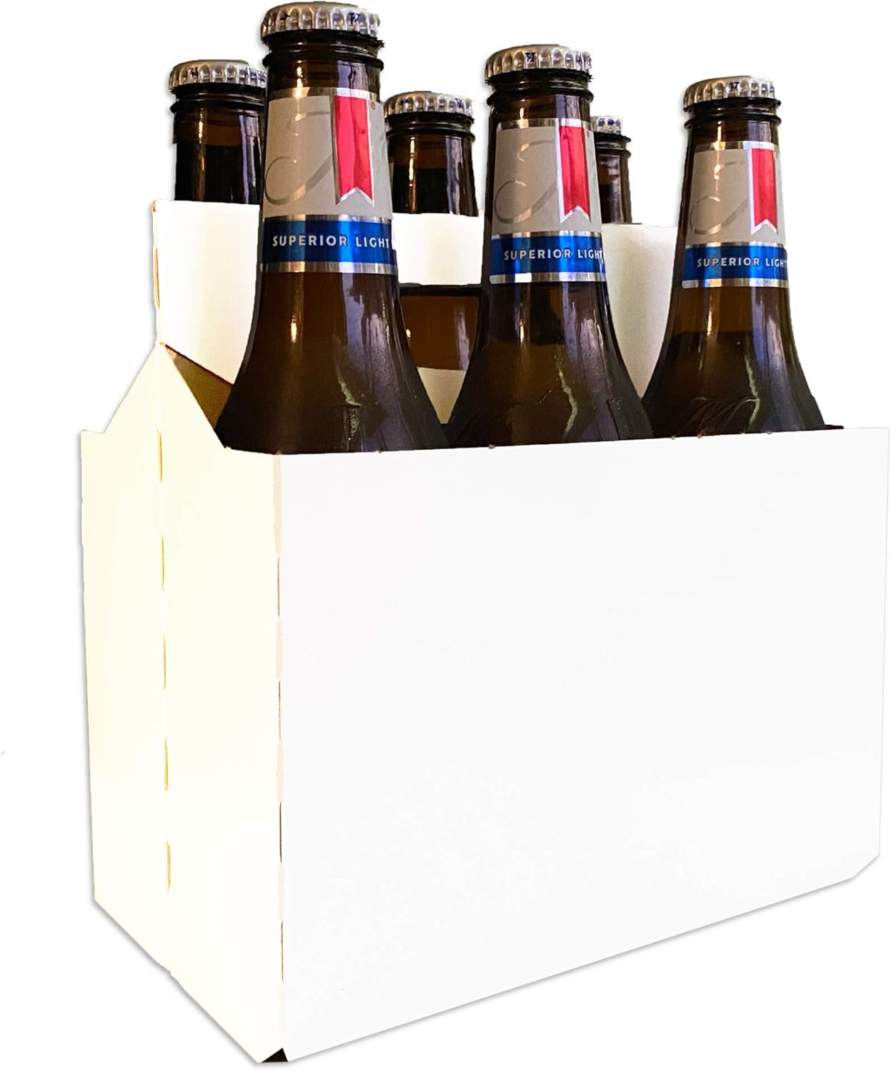 6 Pack Cardboard Bottle Holder [Econo Pack] | Fits 12-16oz bottles | For Safe and Easy Transport of Beer, Soda and Other Bottled Products | 140 Pack Pack of 2