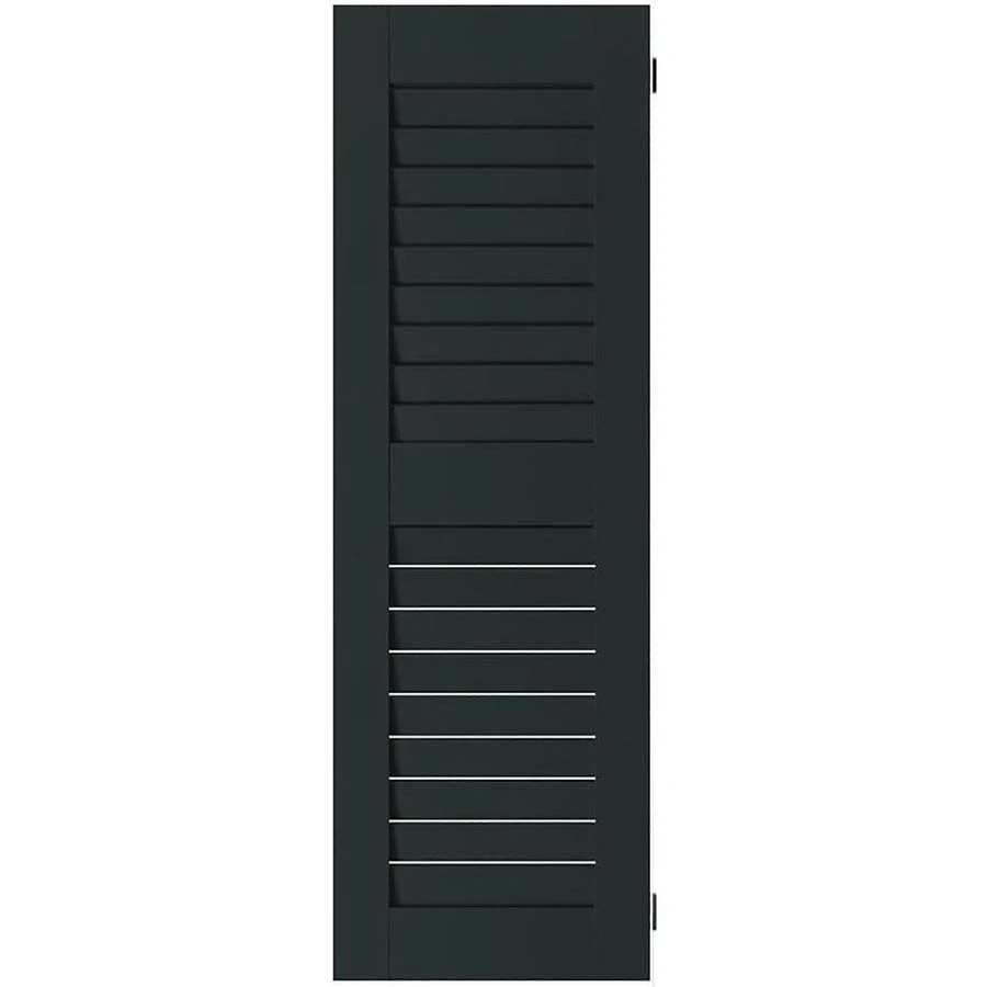 Noralco Industries, Inc. RWL18X062DGP 18x22W x 62x22H Exterior Real Wood Pine Open Louvered Shutters (Per Pair), Black Forest Gr