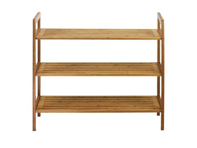Oceanstar 3-Tier Bamboo Shoe Rack, Medium, Natural