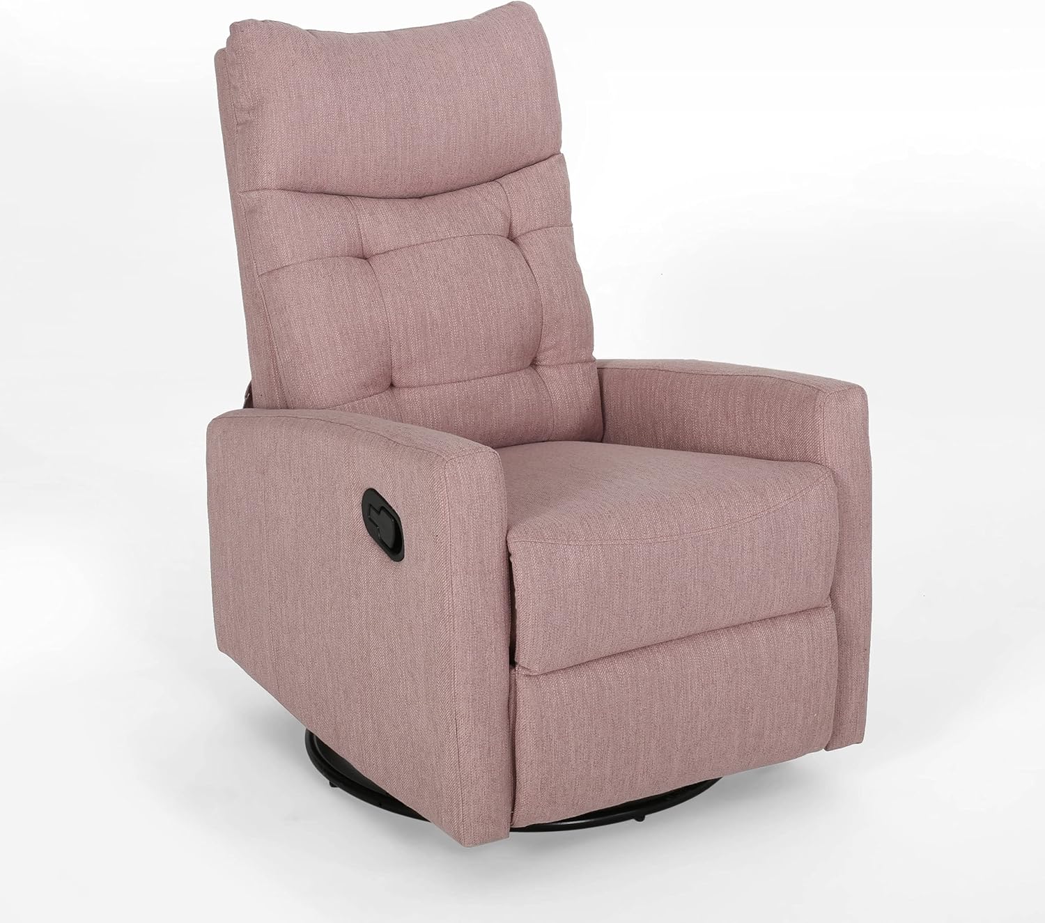 Christopher Knight Home Ishtar Glider Swivel Push Back Nursery Recliner, Light Blush, Black