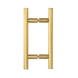 CRL Lp6x6sb Satin Brass 6 inch Ladder Style Back-to-Back Pull Handle, Gold