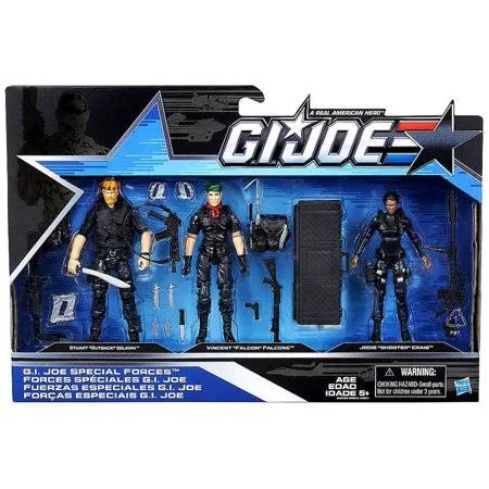 G.I. Joe, 50th Anniversary, Special Forces Action Figure Set Outback, Falcon, and Shooter, 3.75 Inches