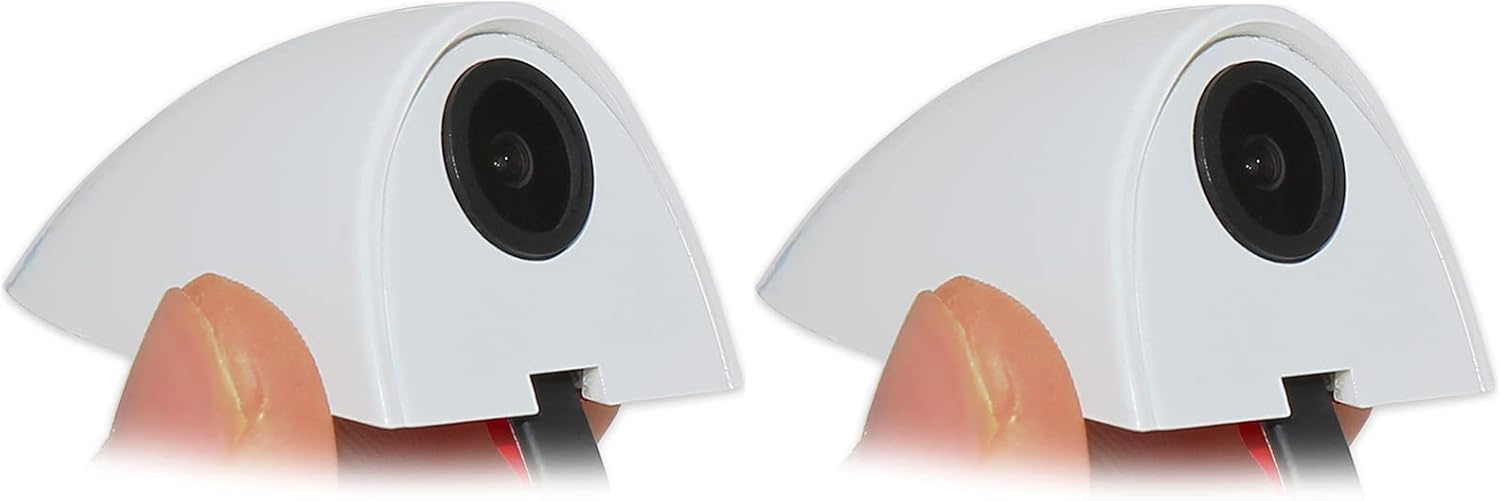 Pair Car Auto Side View Camera, EWAY Mini Side Mount Reverse Mirrored Image Cameras with No Blind Spot Cam Safety for Car Monitor Stereo RCA fits Truck 5th Wheel Camper Trailer - Pack of 2