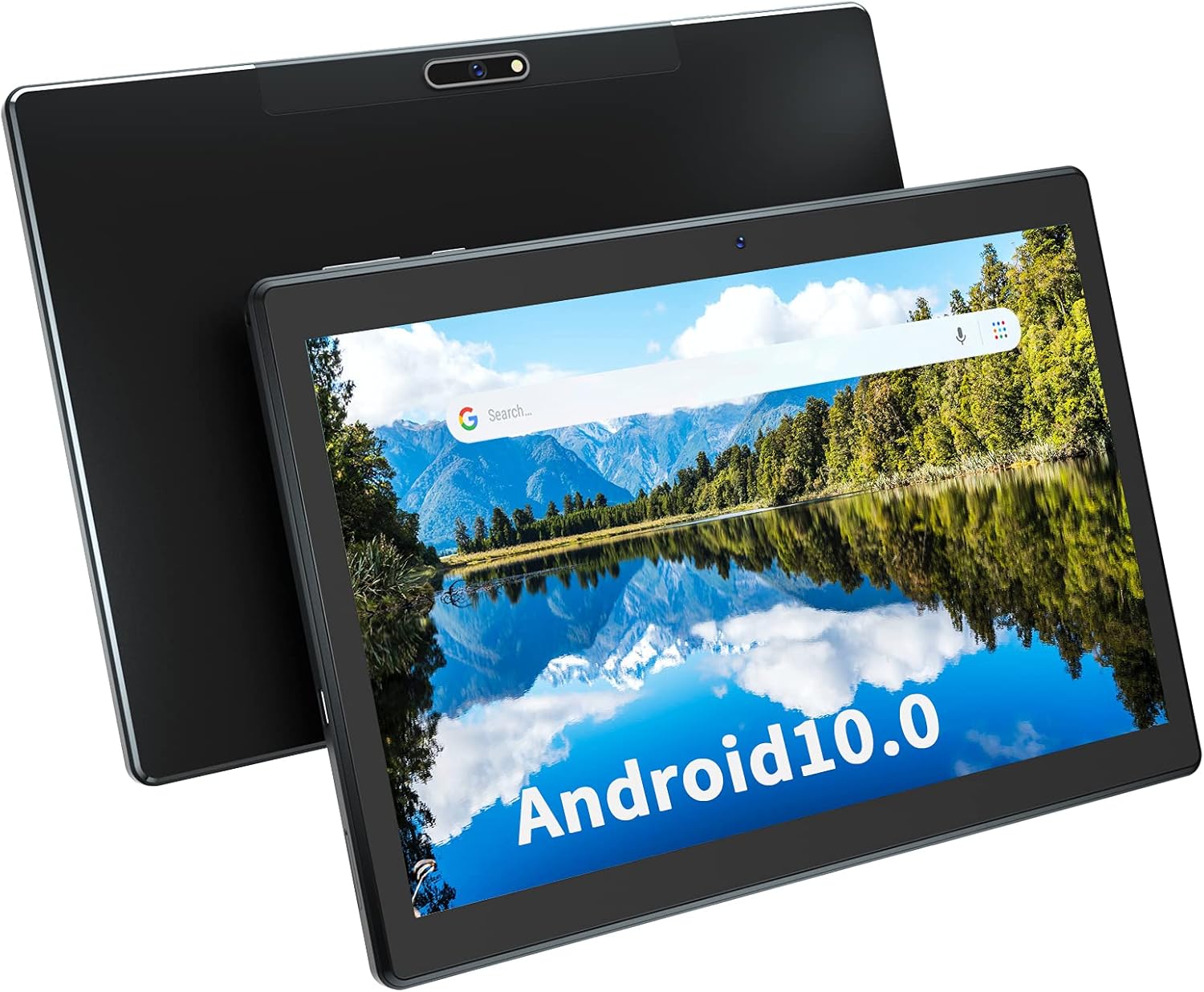 10 inch Tablet Android 10.0 OS, HD 800x1280 IPS Touchscreen, 2GB + 32GB Quad-Core CPU, 6000mAh Battery, Dual Camera Dual Speaker, WiFi Bluetooth Google GMS Certified, Portable Tablet PC - Black