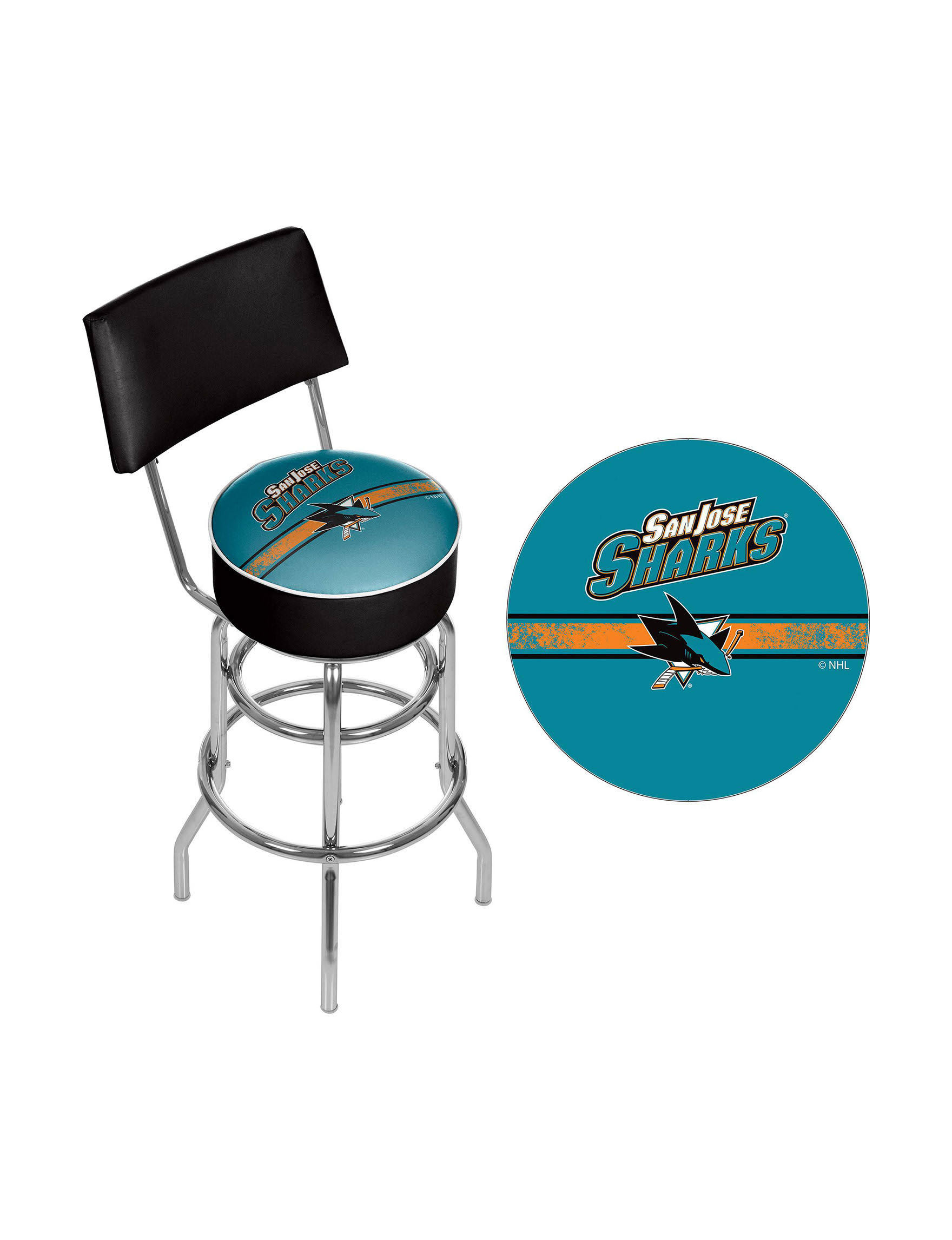 NHL San Jose Sharks Swivel Bar Stool with Back