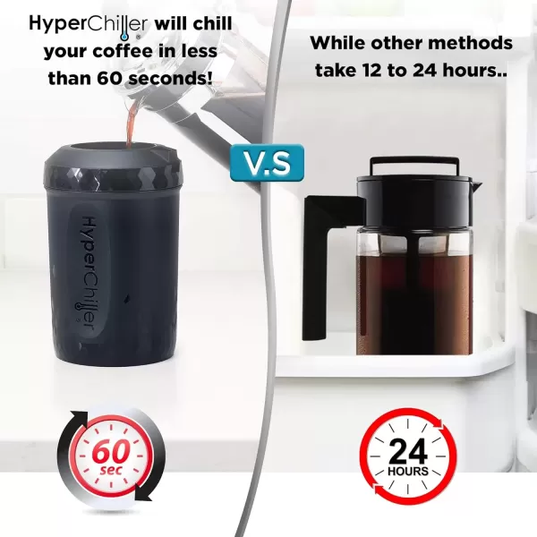 HyperChiller HyperChiller HC3 Patented Iced Coffee/Beverage Cooler, NEW, IMPROVED,STRONGER AND MORE DURABLE! Ready in One Minute, Reusable for Iced Tea, Wine, Spirits, Alcohol, Juice, 12.5 Oz, Black(Black)