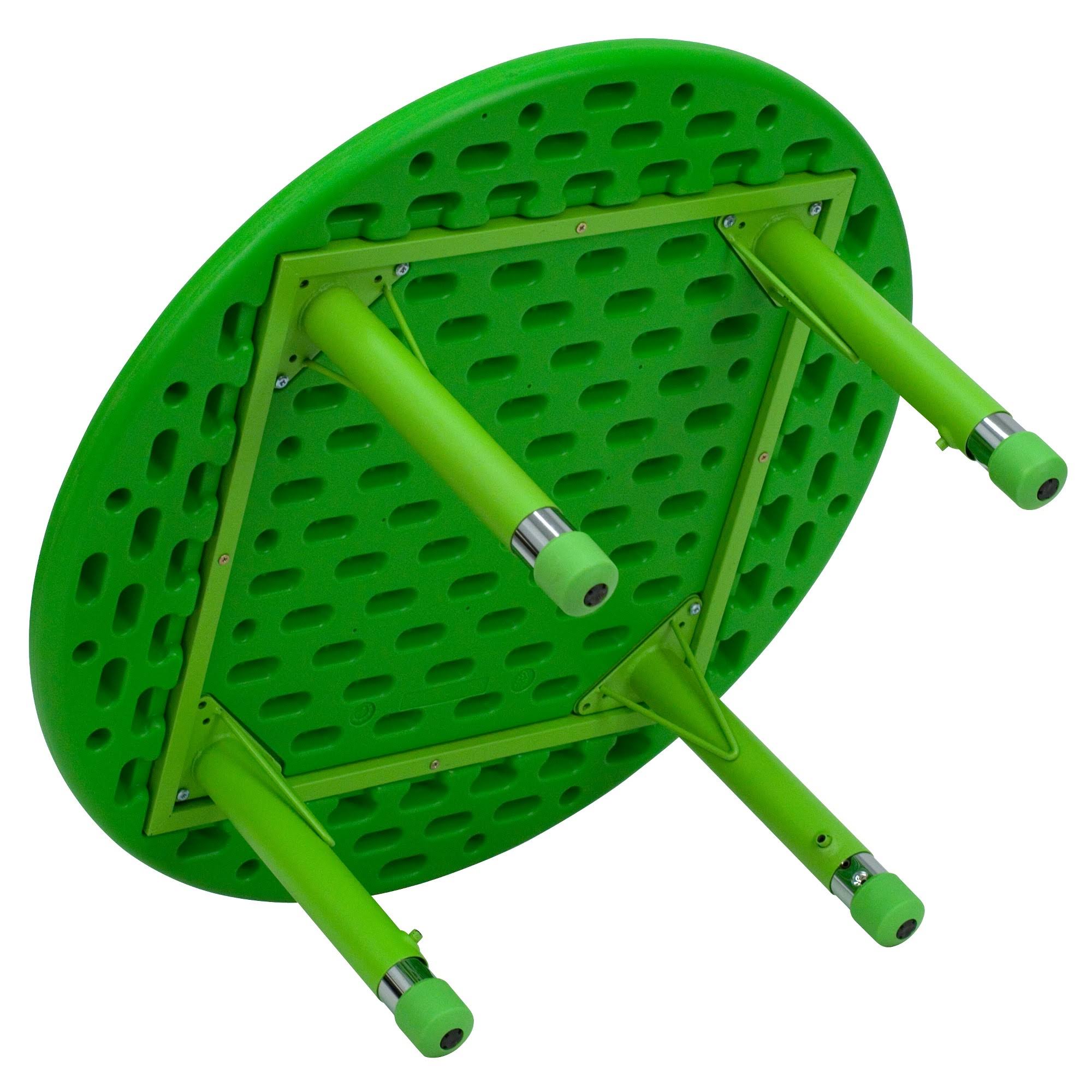 Emma and Oliver 33x22 Round Green Plastic Height Adjustable Activity Table