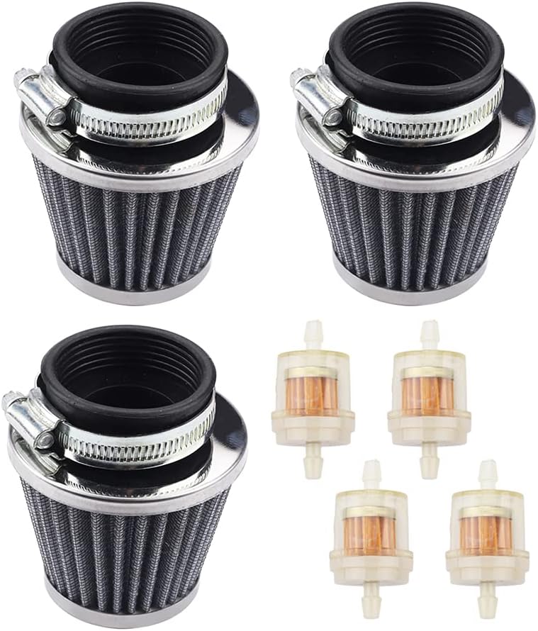 Breynet GY6 42mm Clamp-On Air Filter Pod Compatible With GY6 125CC Taotao 150CC Air Intake Dirt Bike CB/CG 200CC 250CC Yerf dog Go Kart Parts (Pack of 3)