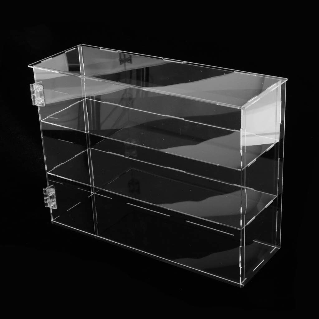 harayaa Transparent 3-Layer Acrylic Display Case Diecast Car Desk Box Di Pack of 2