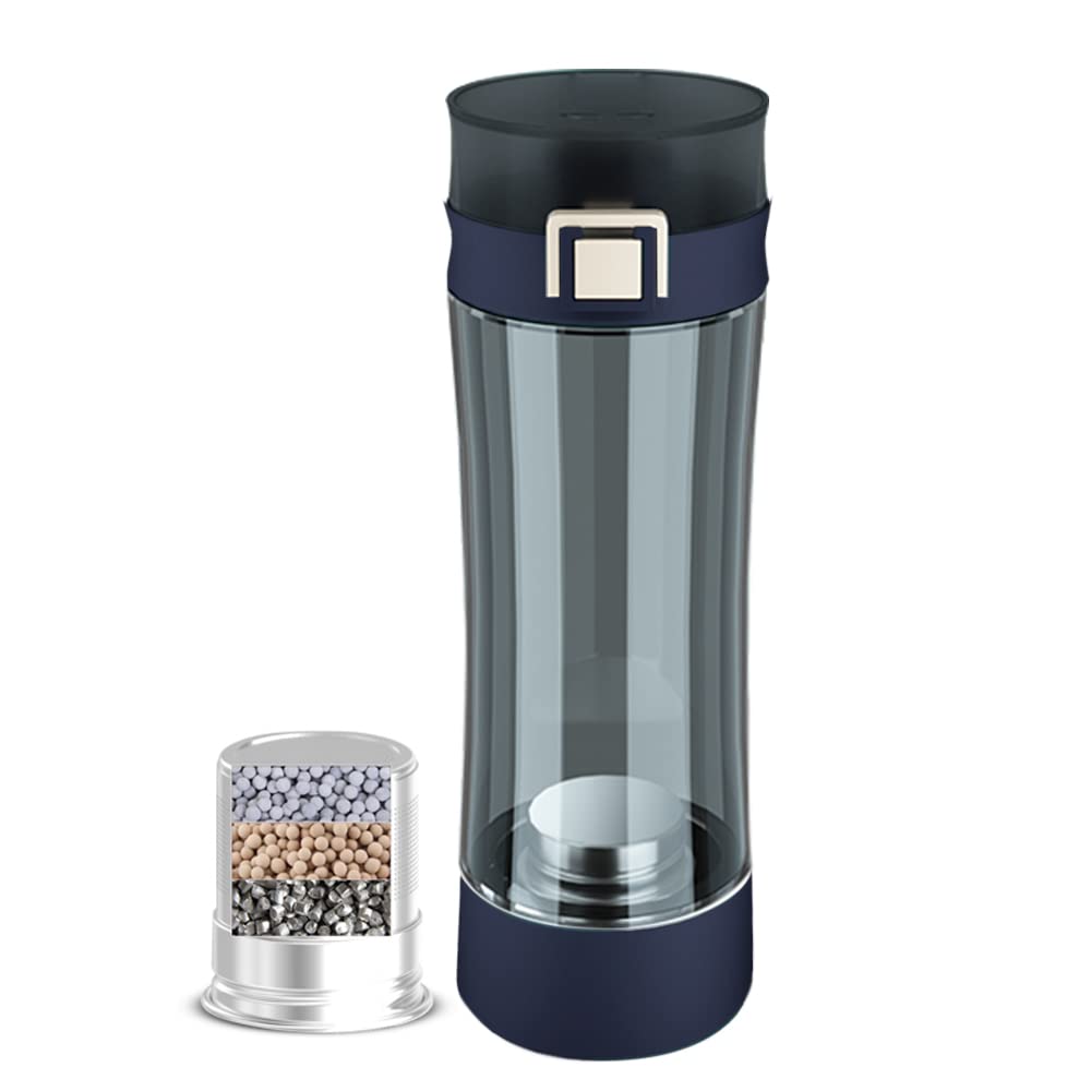 GOSOIT Hydrogen Alkaline Water Bottle Hydrogen Water Maker Machine with 1PK Hydrogen-enriched Tile, Make Hydrogen Content Up to 800-1200 PPB and PH of 7.5-9.0