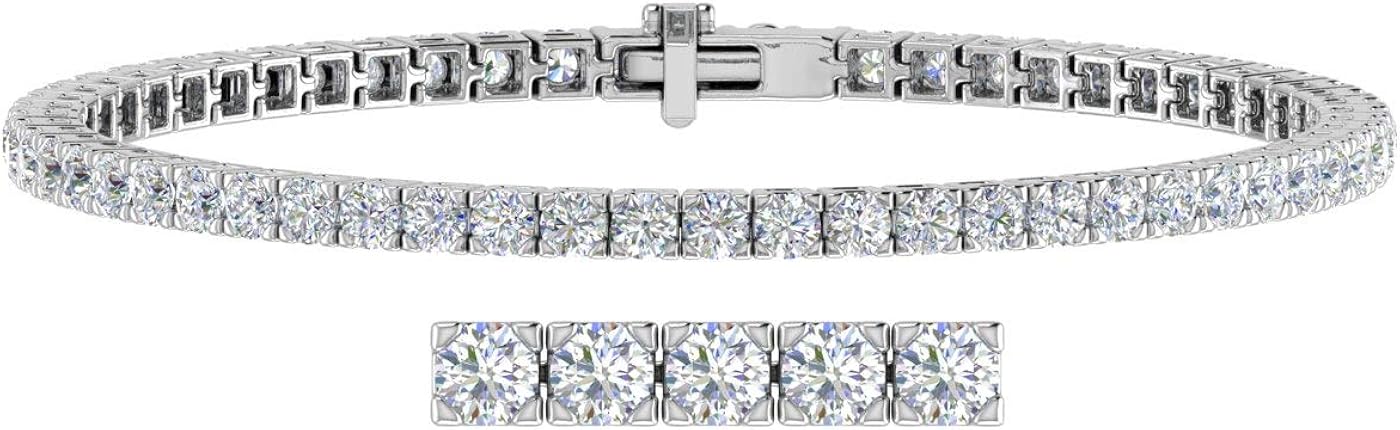 2 Carat to 7 Carat Diamond Tennis Bracelet in 14K Gold (7 Inch) - IGI Certified (I1-I2 Clarity)
