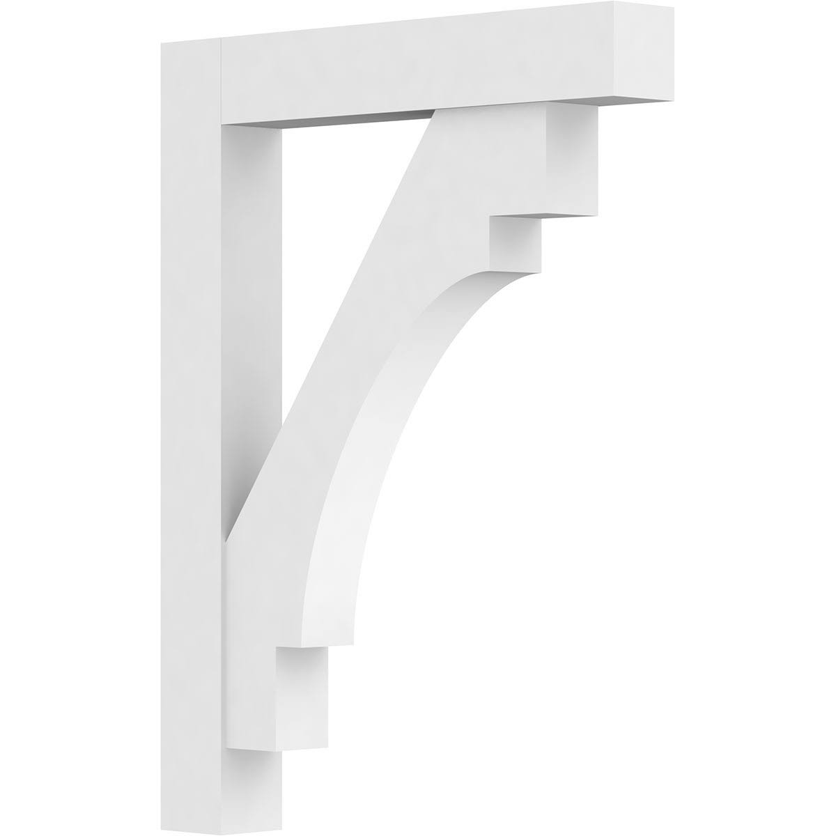 Ekena Millwork 3x22W x 24x22D x 32x22H Standard Merced Architectural Grade PVC Bracket with Block Ends