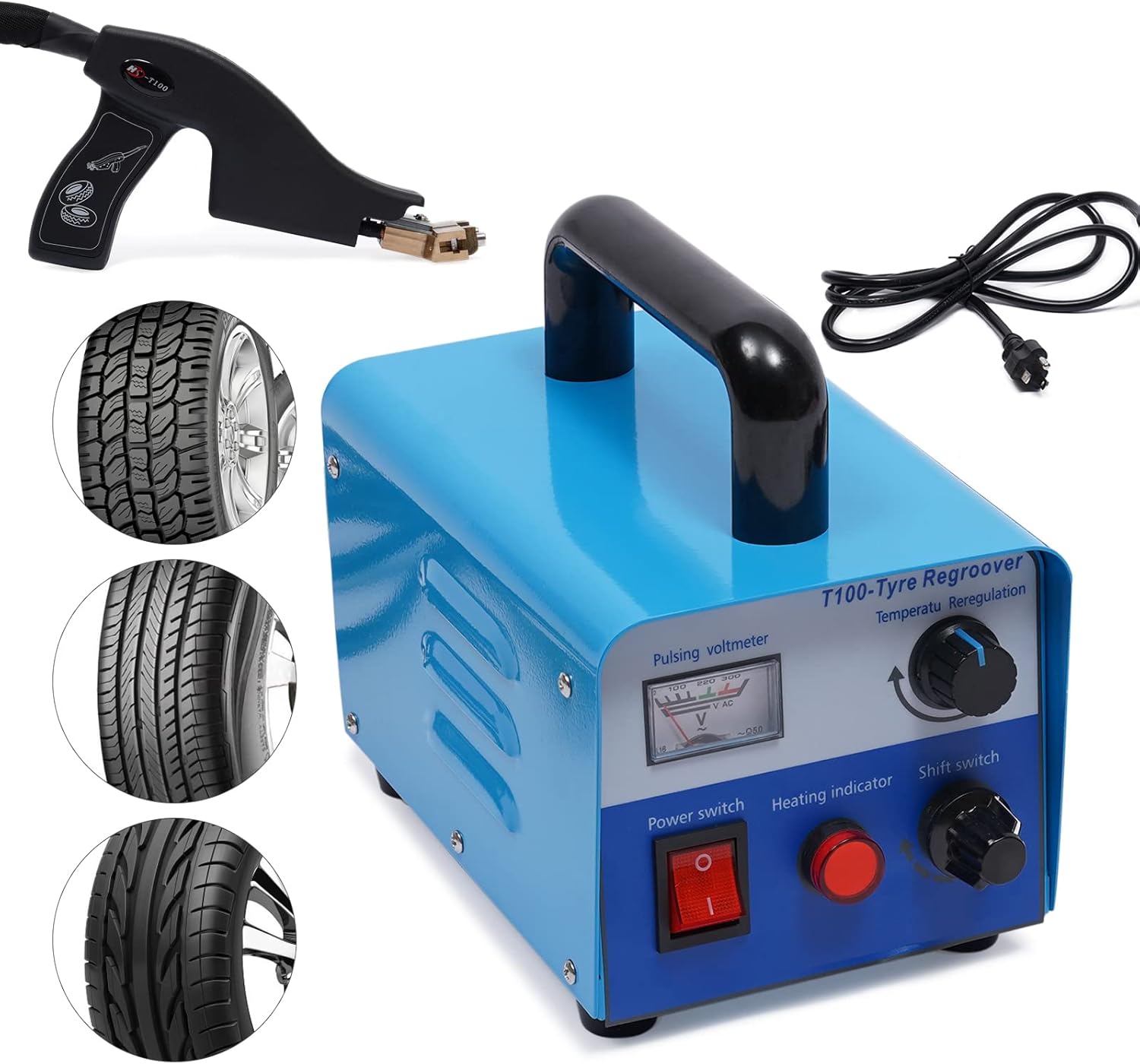 DNYSYSJ 110V 400W Professional Tire Grooving Tool Tire Iron Machine tire Cutter Wheel & Tire Groover with 20 Blades for Precisely Consistently Cuttingly Any Tire, Blue