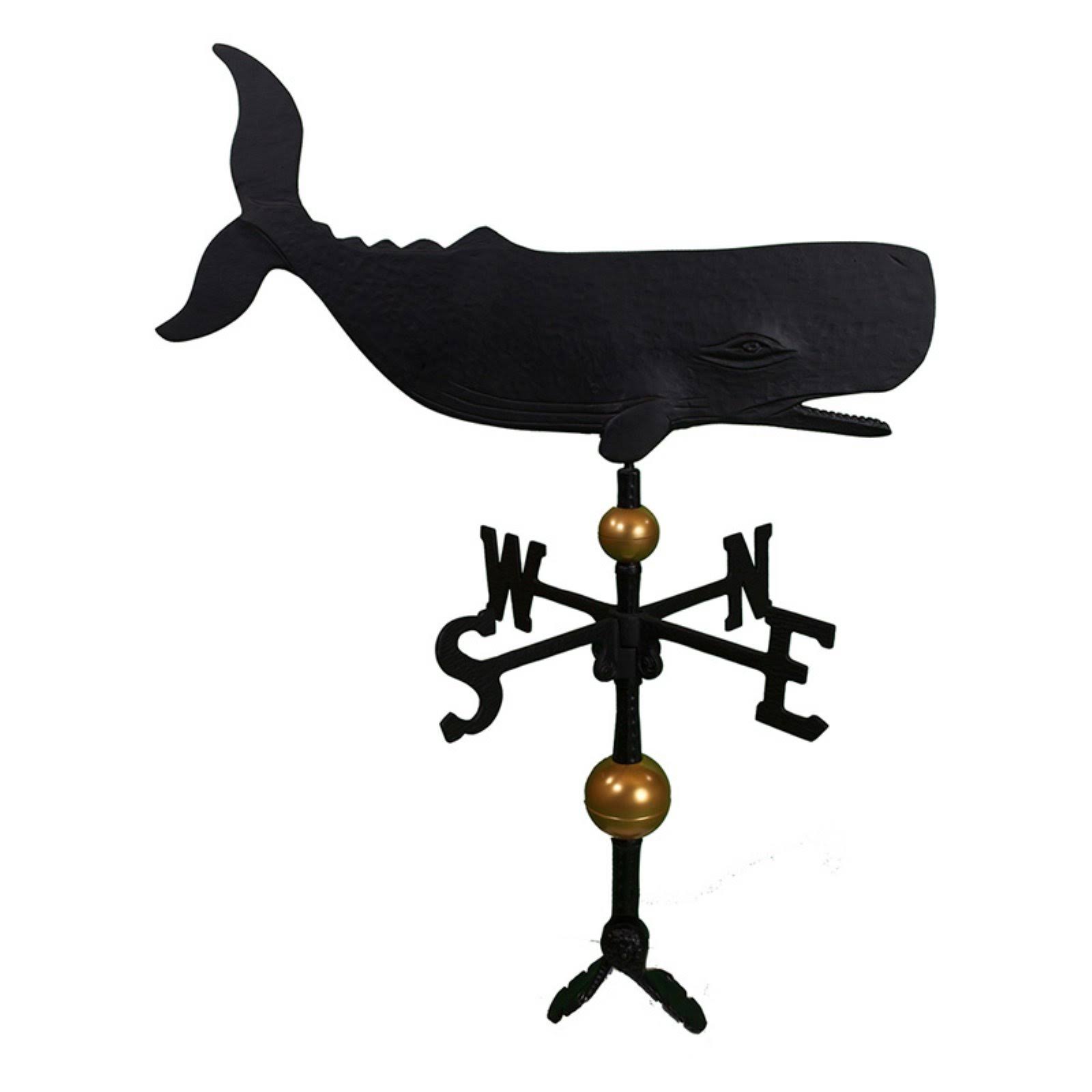 Montague Metal Deluxe Black Whale Weathervane - 32 in.