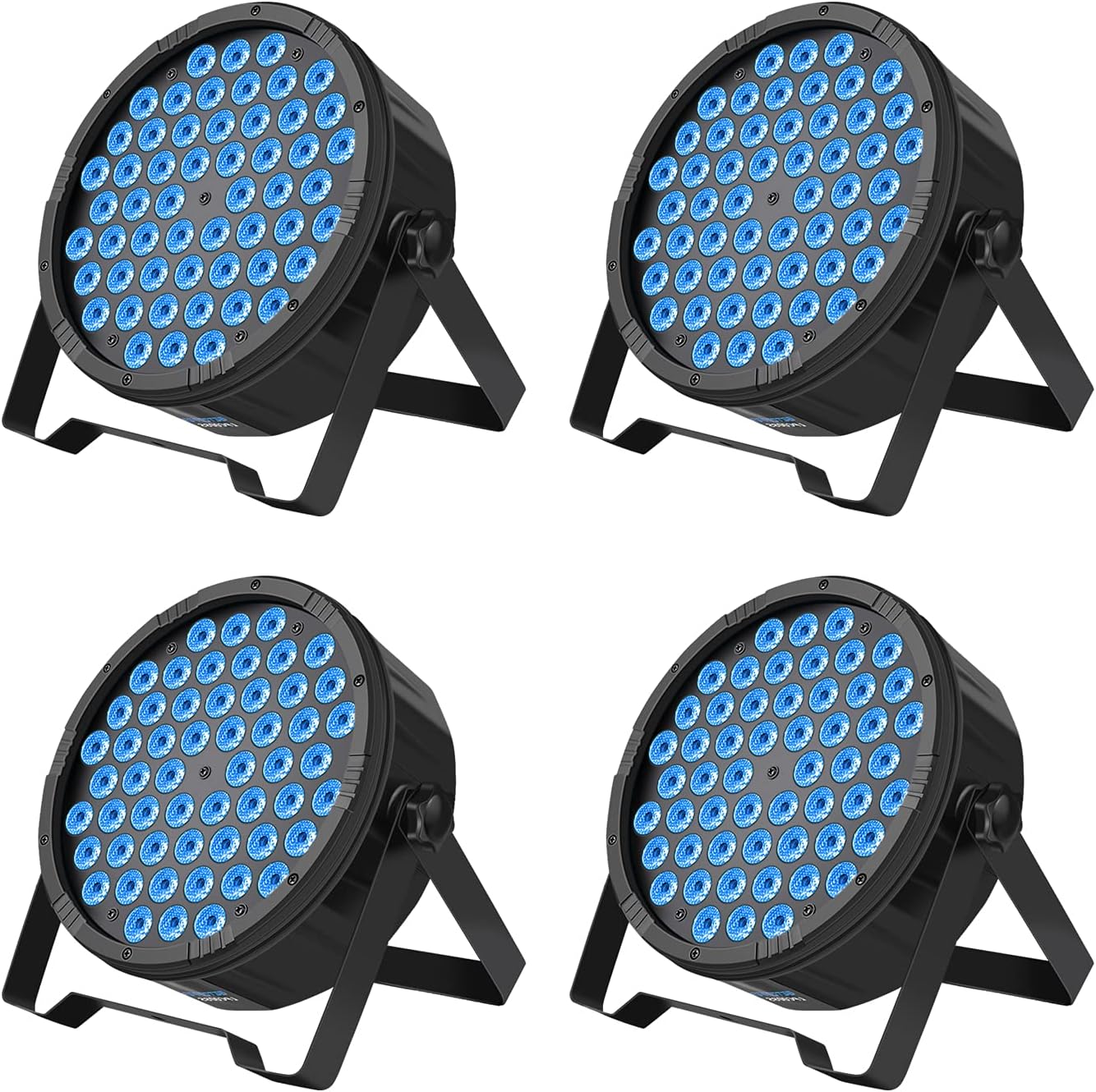 BETOPPER RGB Stage Lights 54 x 1.5W LED Par Lights, DMX DJ Lights Sound Activated, Mini Par Light & Wash Lights, Professional Stage Lights DMX for Church, Parties, Club, Bars, Band, Show - 4 Pack