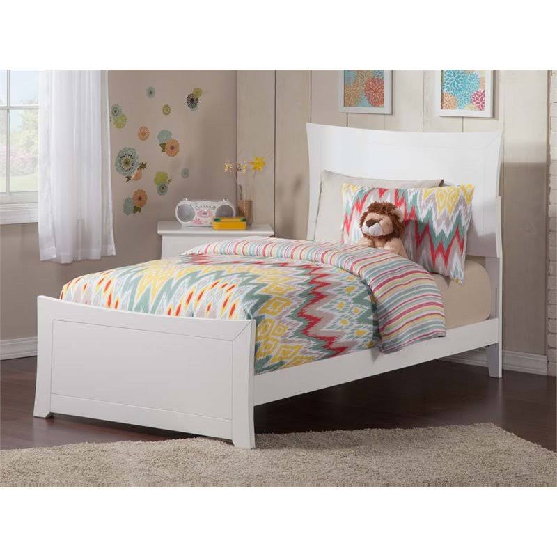 Leo u0026 Lacey Twin XL Panel Platform Bed in White - LL-1653397