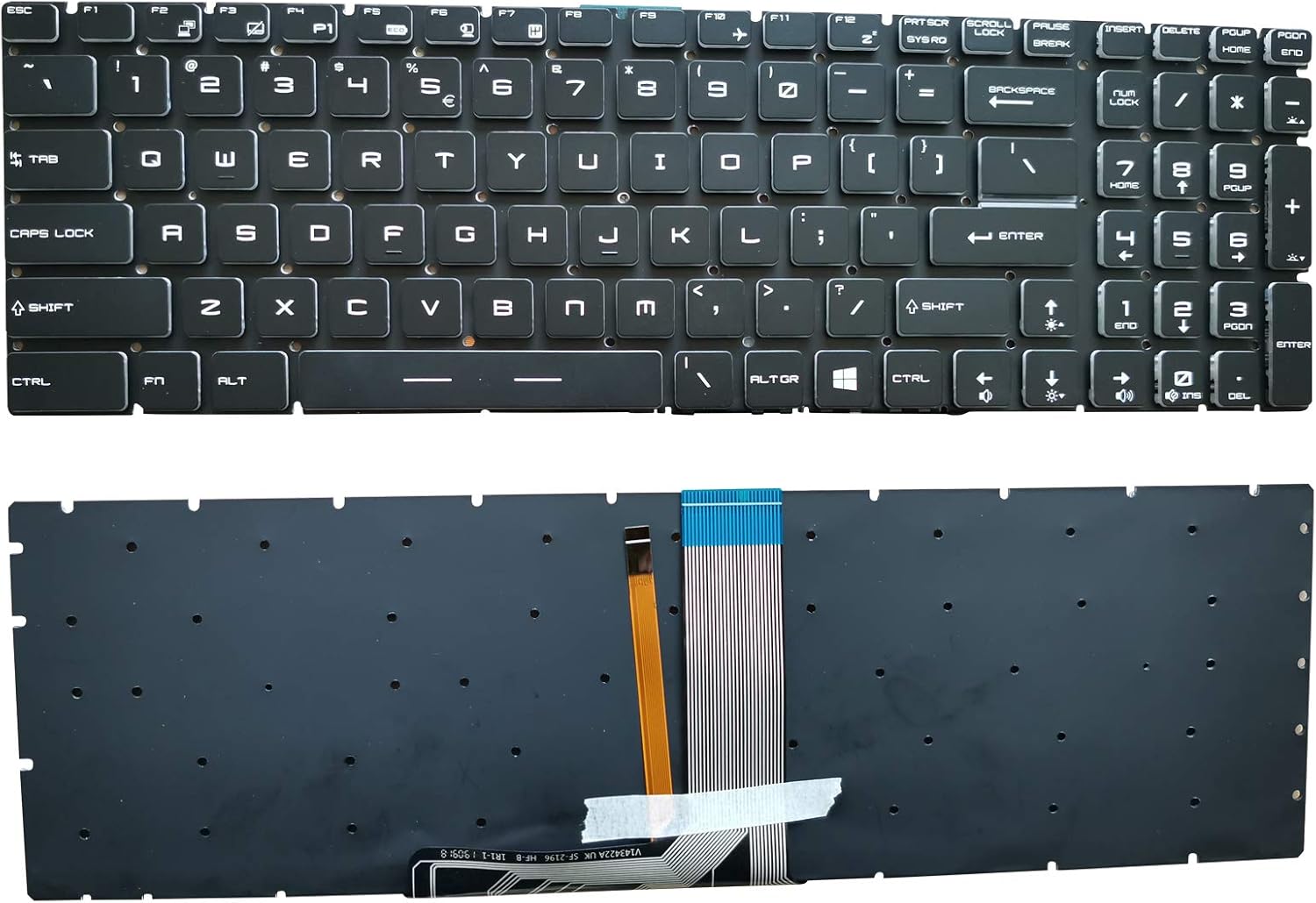 SUNMALL Laptop Replacement Keyboard with Backlight for MSI GE62 GS60 GS70 GS72 GE72 GT72 MS-1772 Series Part Number V143422AK1 19000184 US Layout Pack of 2