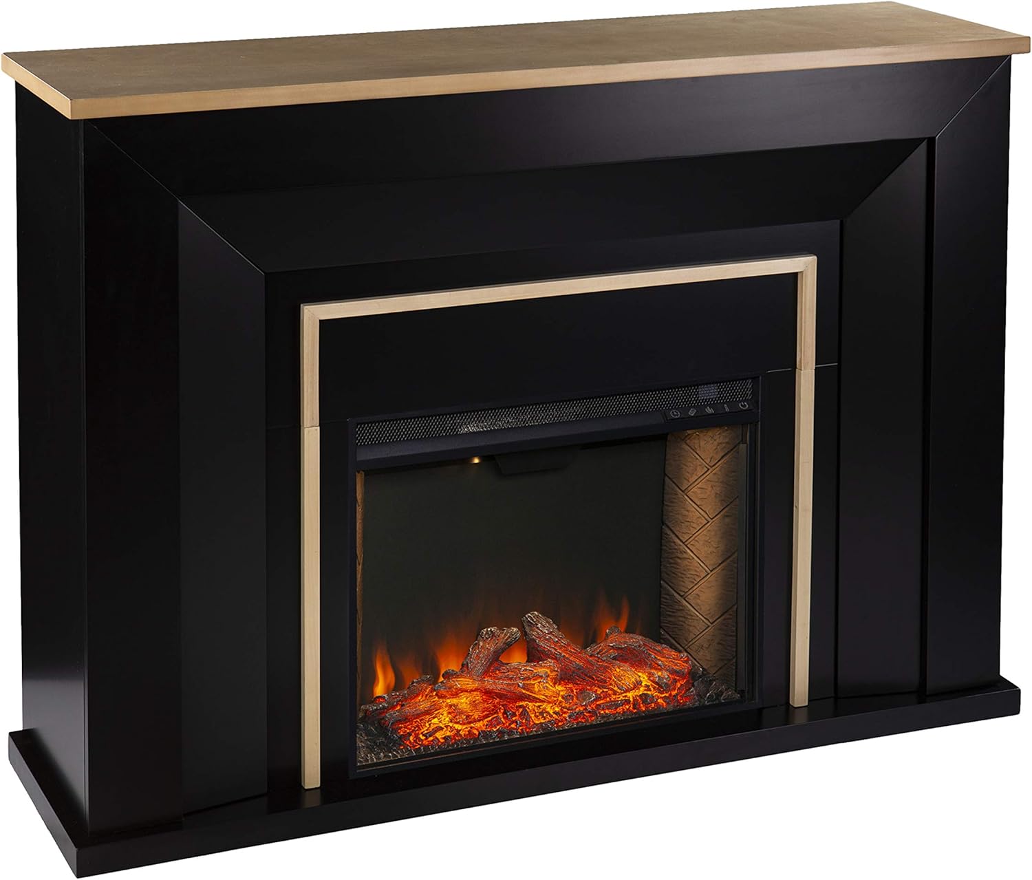 SEI Furniture Cardington Alexa Smart Fireplace, Black/Natural