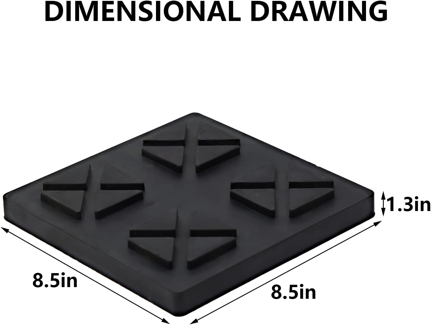 Homeon Wheels RV Leveling Block Flex Pads,Rubber RV Mat Apply to Uneven sufaces for Leveling Blocks & stabilizer,Black(8.5&rdquo; x 8.5&rdquo;)