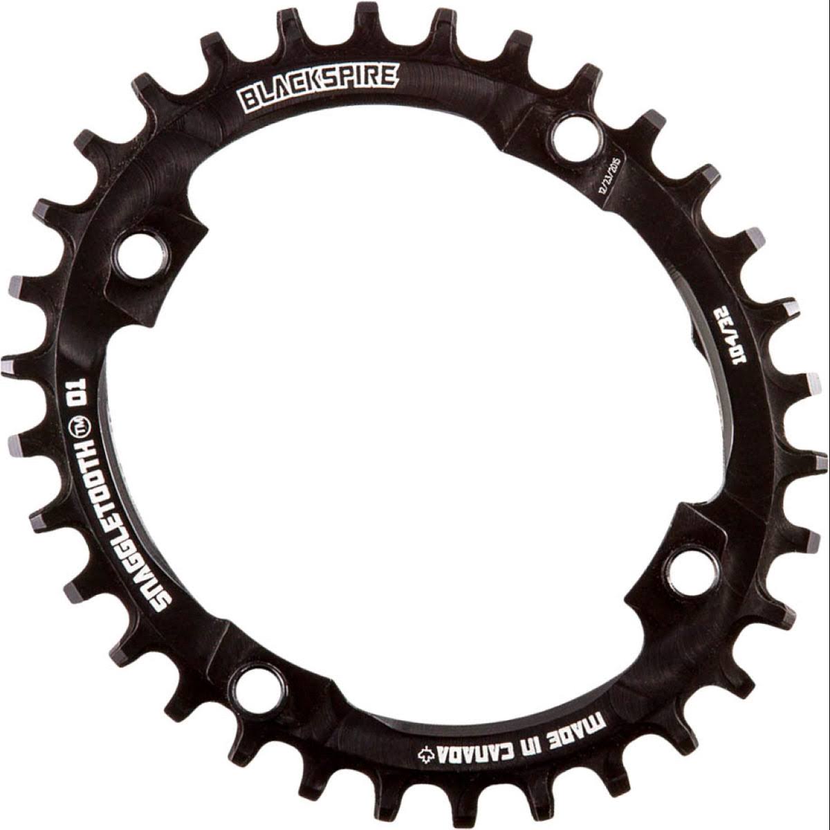 Blackspire Snaggletooth 104bcd Oval Chainring, 30T- Black