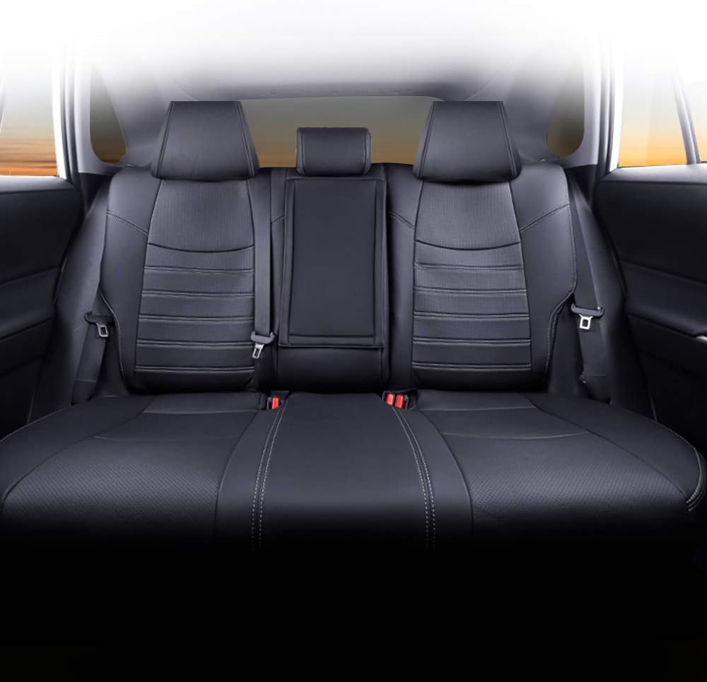 Cqlights RAV4 Seat Covers Auto Full Set Seat Cover Protector Leather Black for Toyota RAV4 2019 2020 2021 2022 (Non-Hybrid)