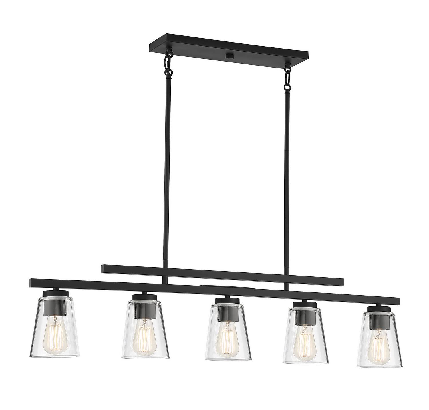 Calhoun 5-Light Linear Chandelier, Matte Black by Savoy House