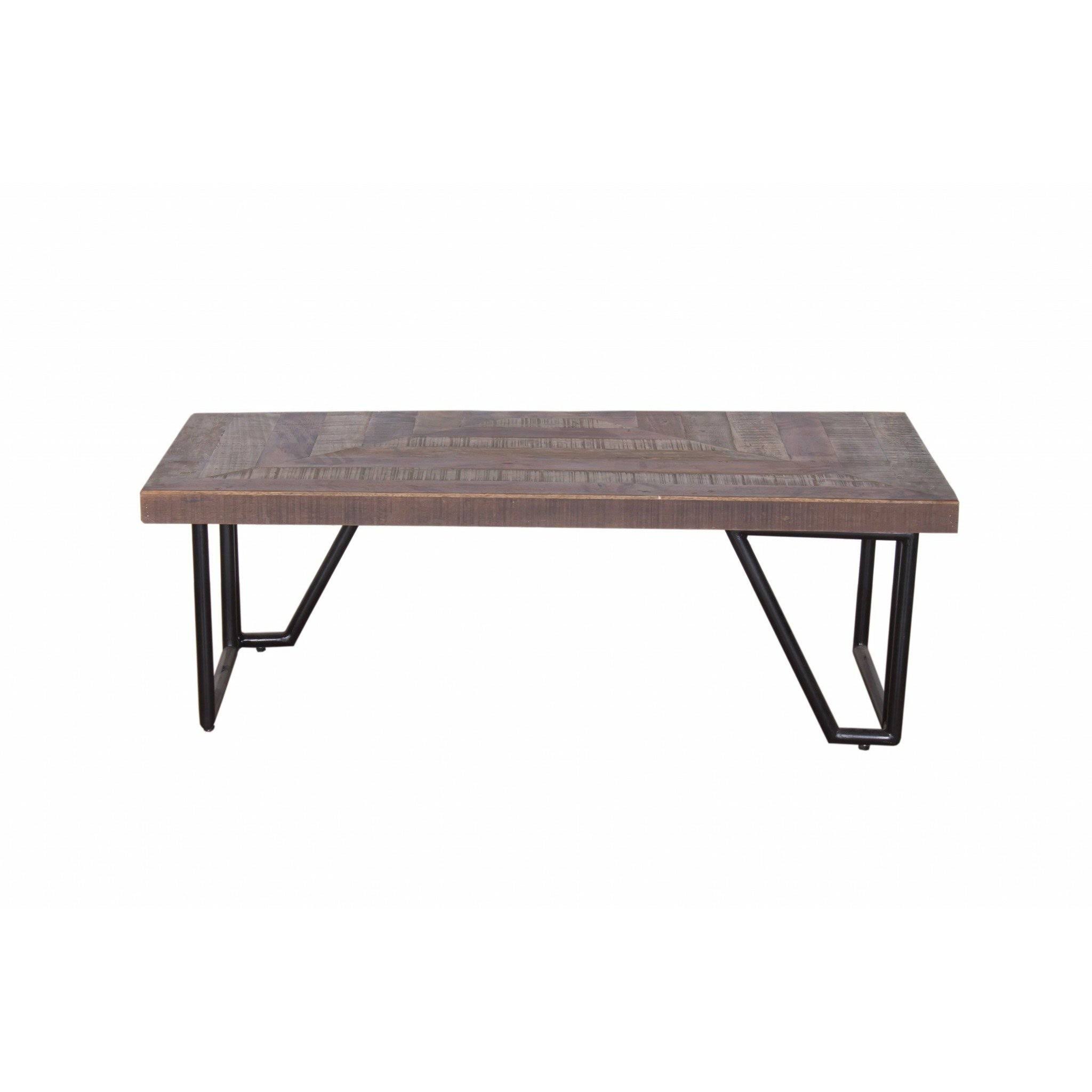 24x22 x 48x22 x 16x22 Natural-Black Wood Iron Coffee Table