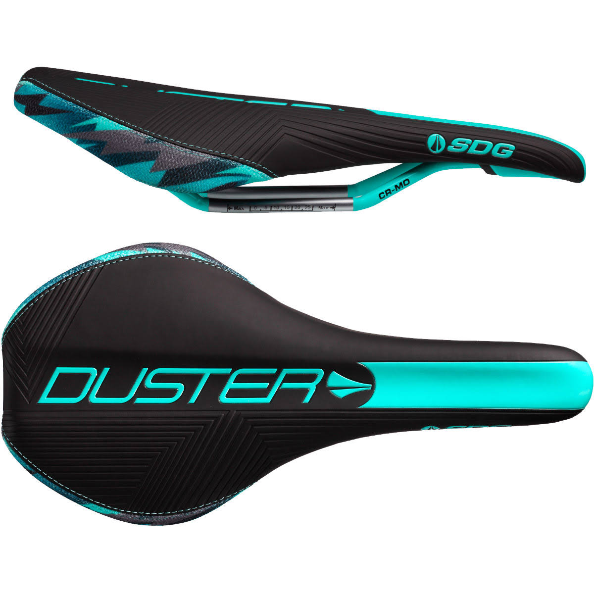 SDG Duster P Mtn Cro-Mo Rail Saddle - Black / Teal