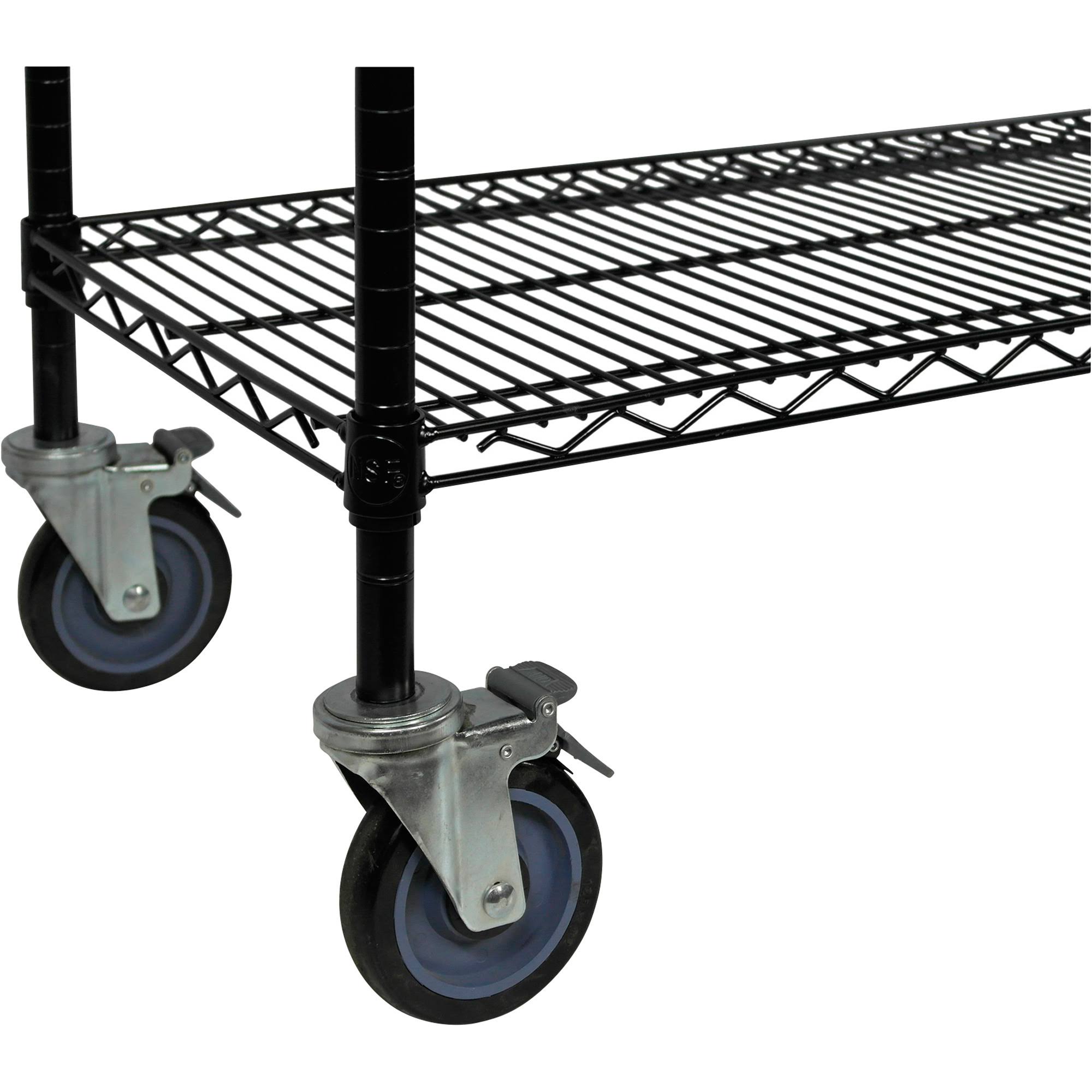 Storage Max Black Wire Shelving with Wheels, 18 x 60 x 74, 4 Shelves