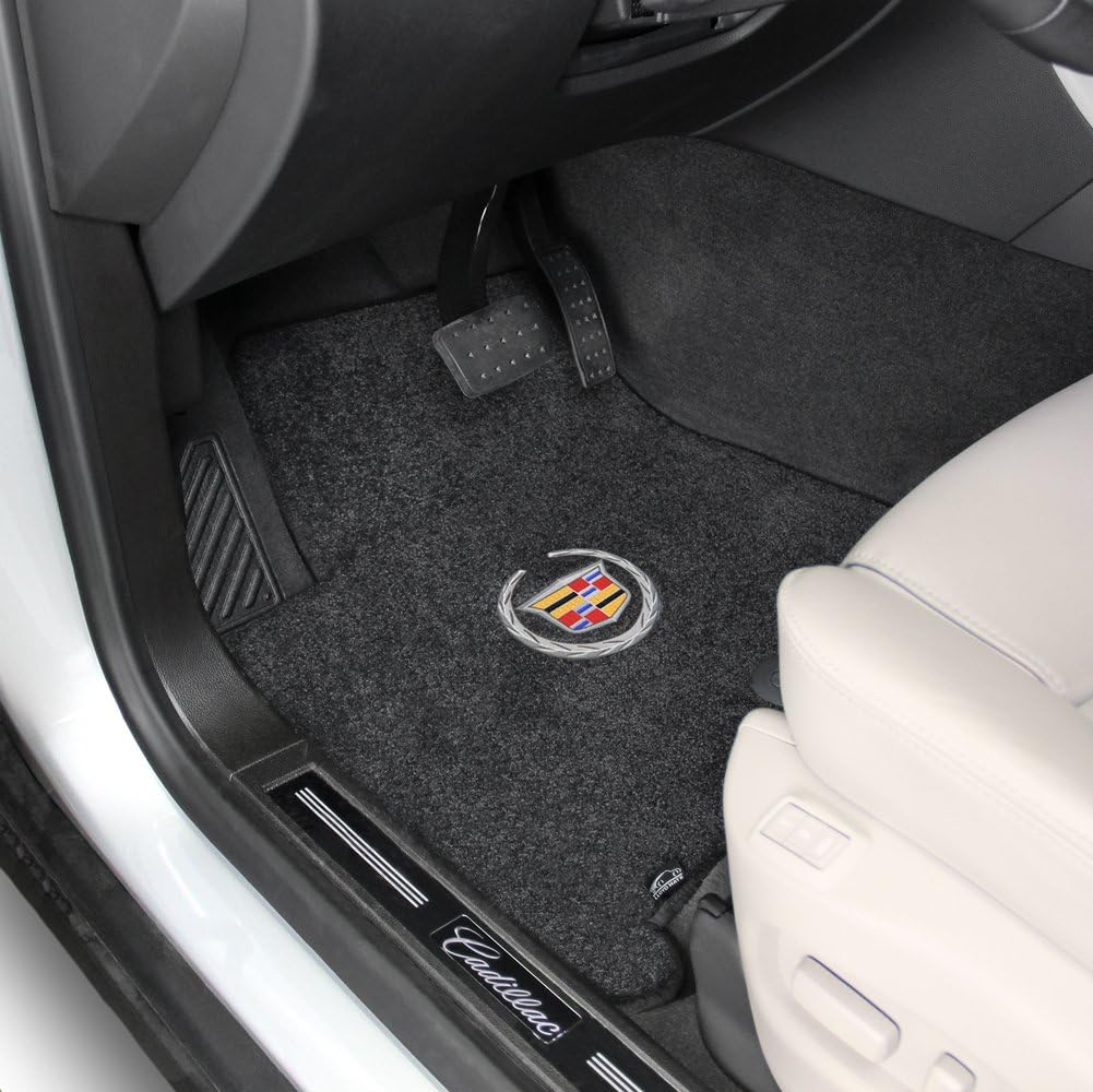 2012-2016 Cadillac SRX Black Velourtex Floor Mats - Crest & Wreath Logo
