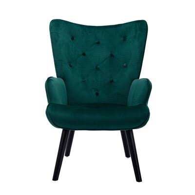 Accent Chair Living Room/Bed Room, Modern Leisure Chair Mercer41 Fabric: Green Velvet
