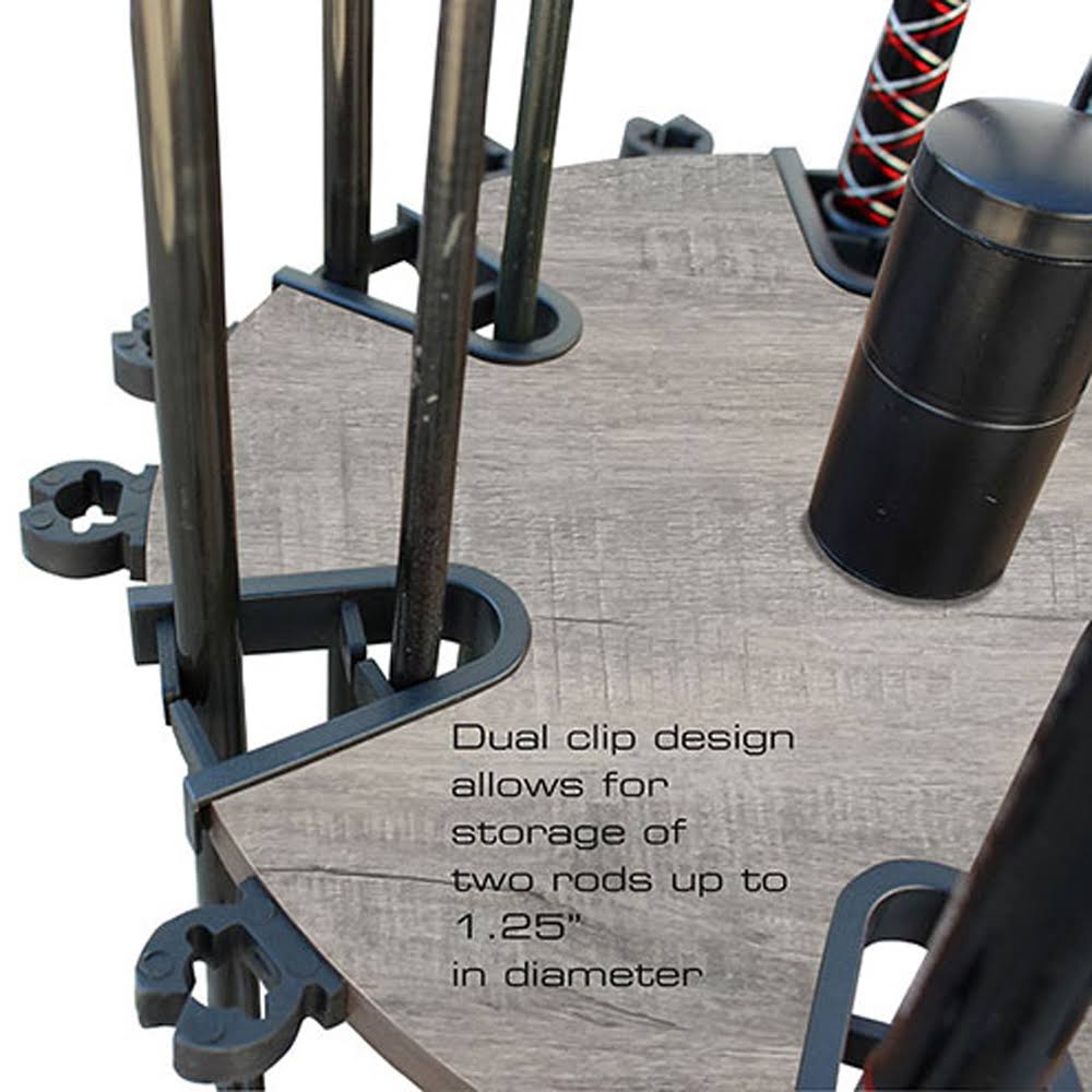 Rush Creek Creations 24 Round Spinning Fishing Rod Rack Barn Wood