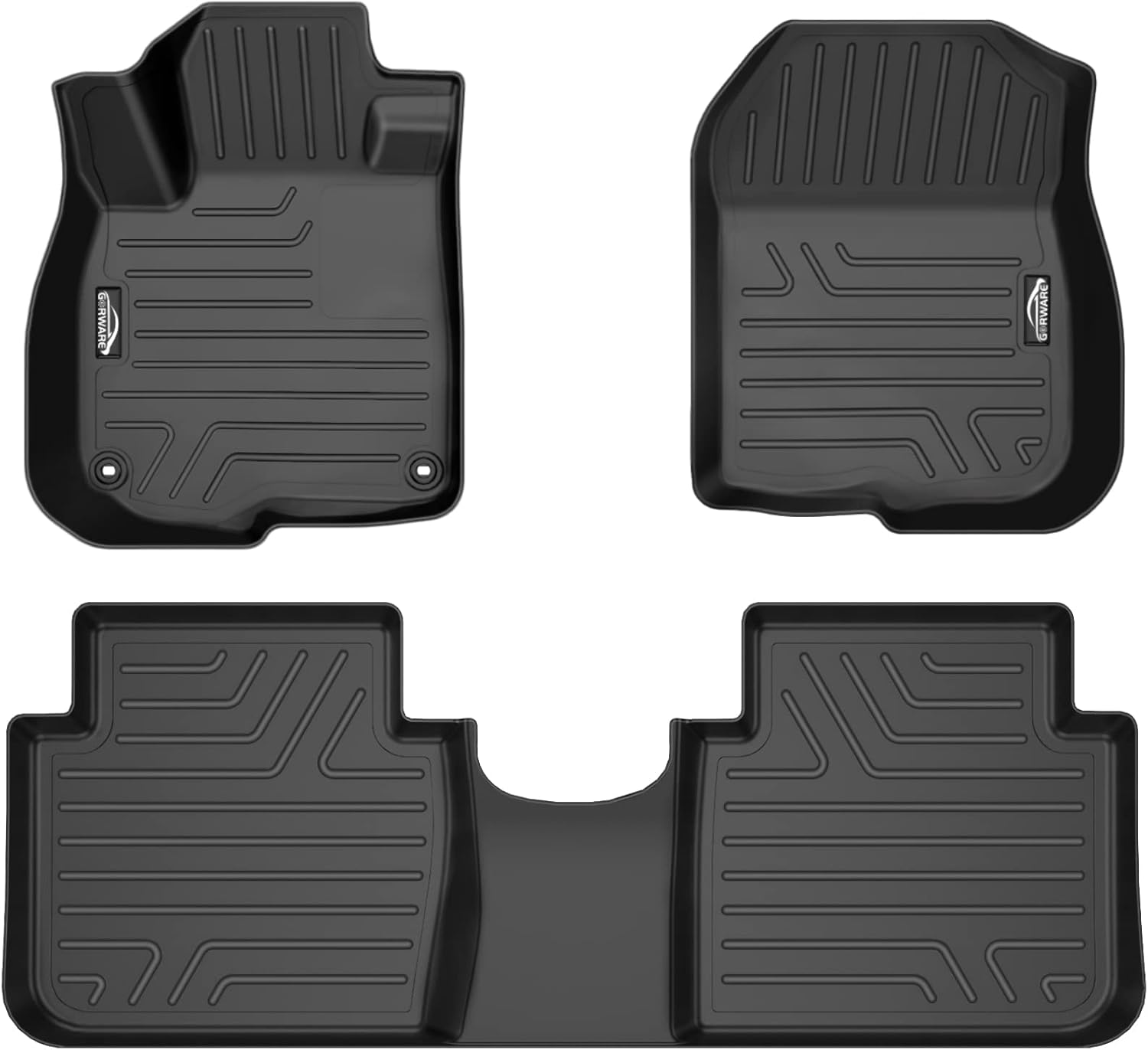 GORWARE 3D Floor Mats Compatible with Honda CR-V 2022 2021 2020 2019 2018 2017, Front and Rear Row Floor Liners for 2017-2022 CRV with All Weather Performance, Black 1st and 2nd Row Auto Floor Mat
