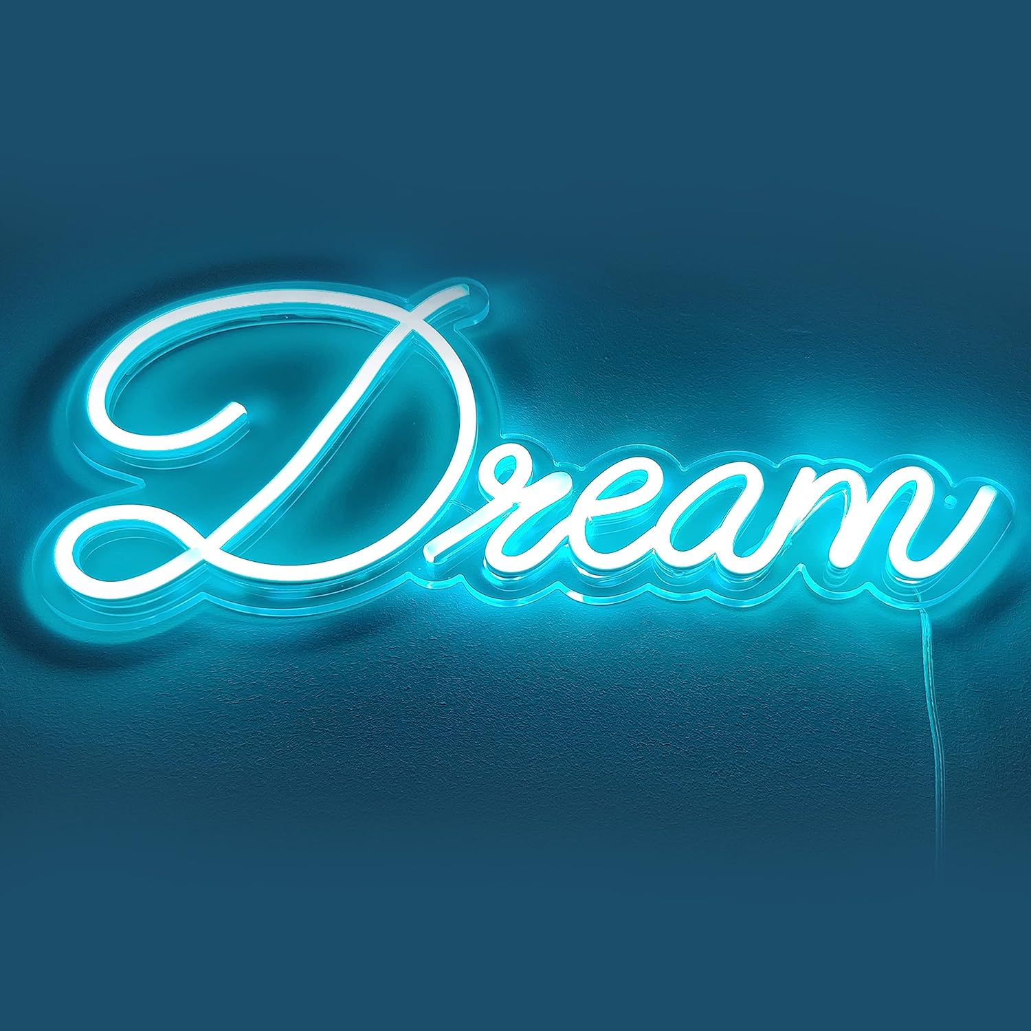 Elysian Vibes 17” x 9” Dream LED Neon Signs for Wall Decor with Dimmer. Cool LED Signs for Bedroom. Room Decor Lights, Blue Pack of 2