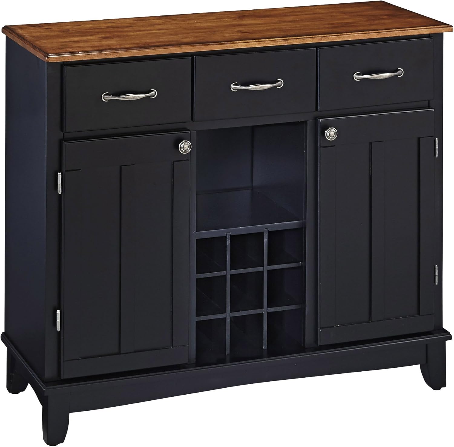 Homestyles Black Oak Wood Top Buffet Server